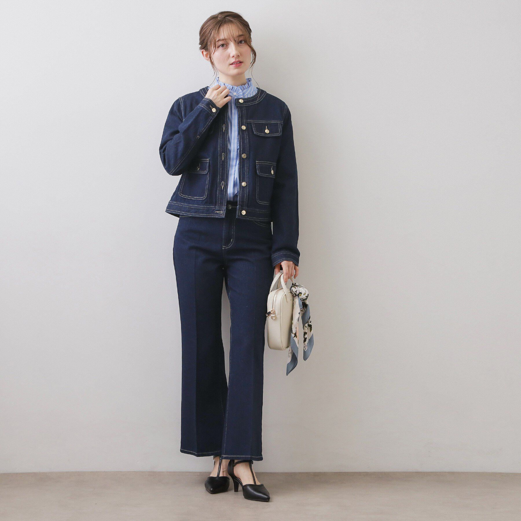 index「フレアデニムパンツ【洗濯機OK】」|デニム|