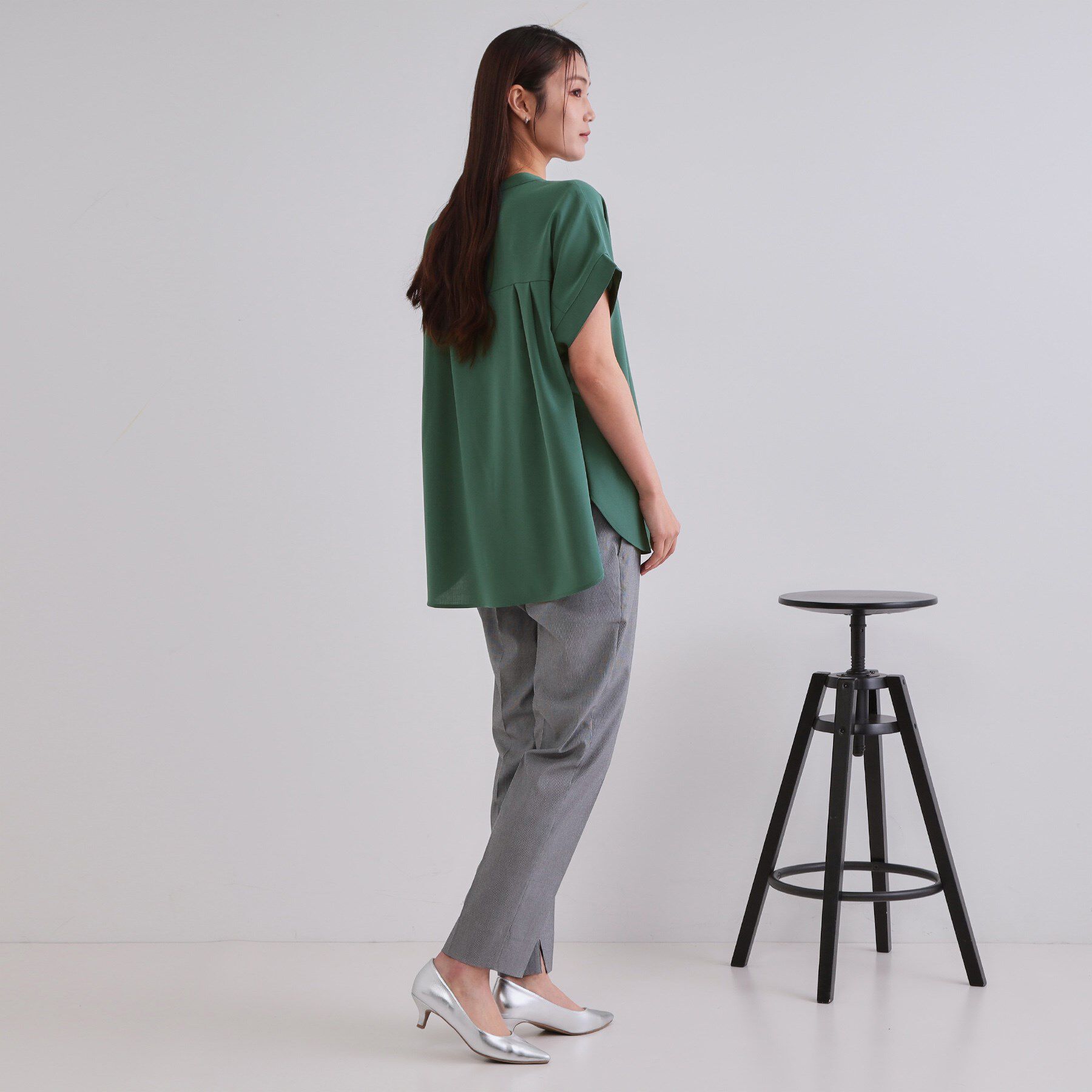 OPAQUE.CLIP「《7色展開/SS-LLサイズ》ストレッチスキッパーブラウス/セットアップ対応【洗濯機洗い可/防シワ】」|シャツ・ブラウス|