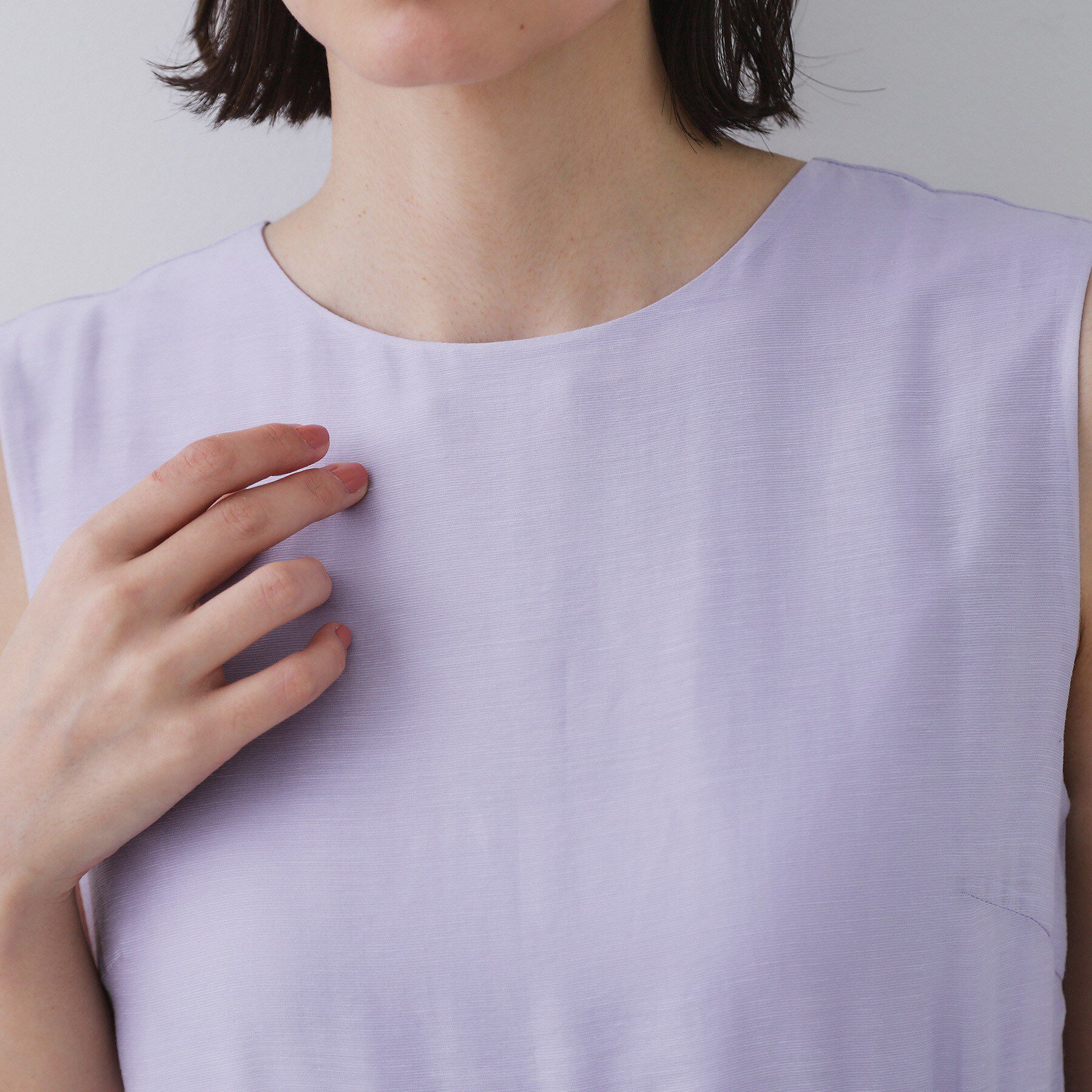 OPAQUE.CLIP「麻混シアーギャザーティアードワンピース【洗濯機洗い可】」|ワンピース|