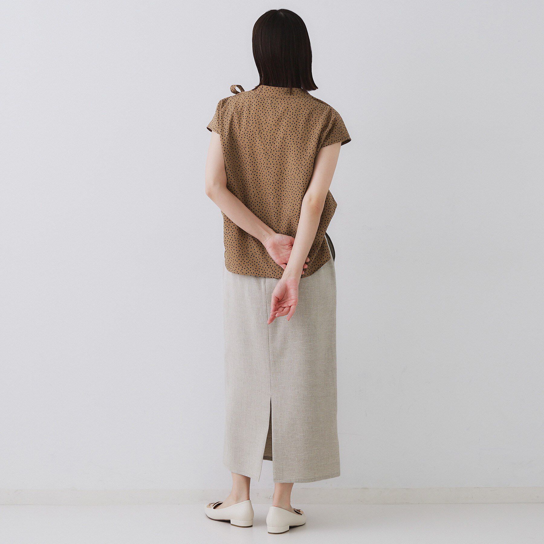 OPAQUE.CLIP「《美人百花掲載》ストレッチリネンライクタイトスカート【洗濯機洗い可】」|スカート|