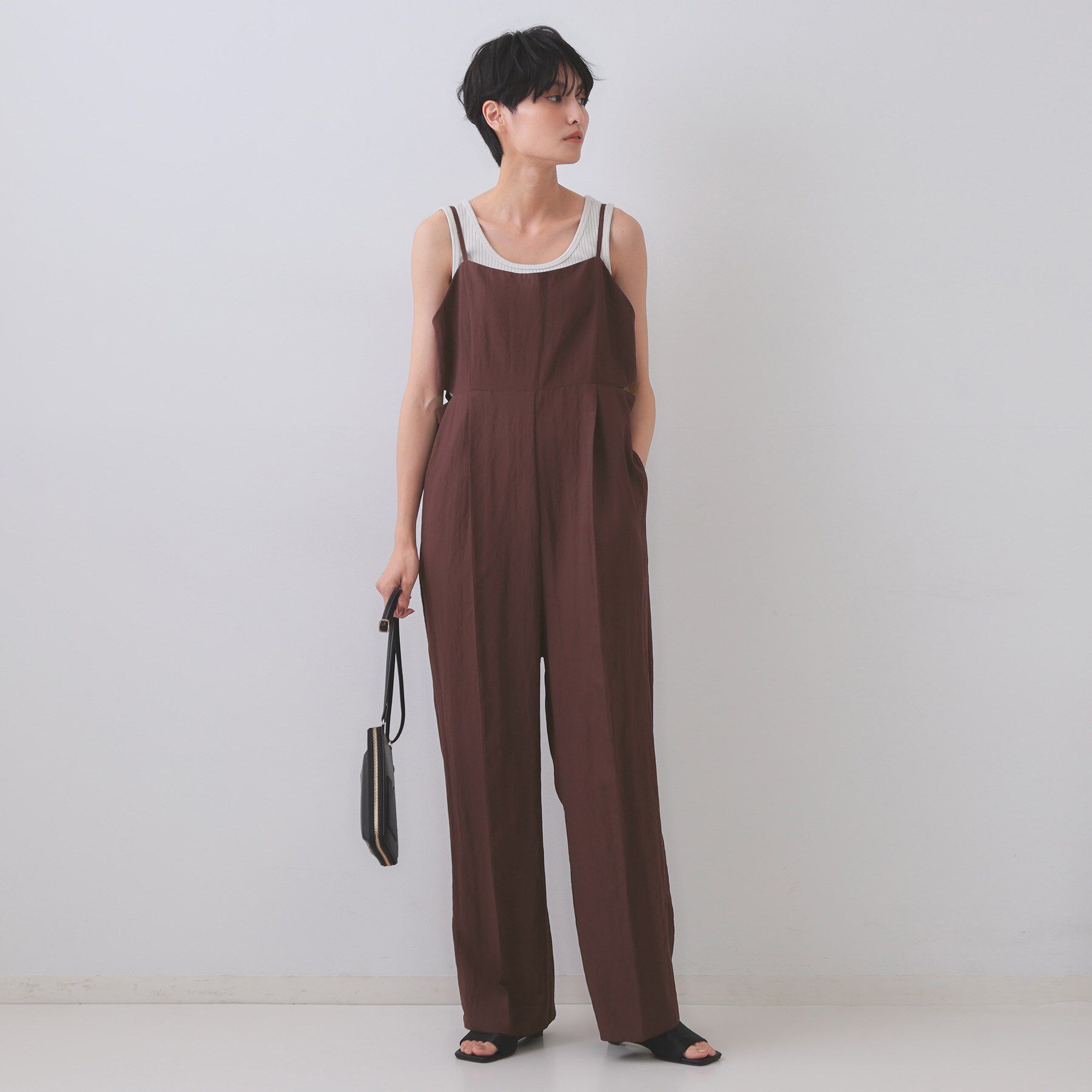 OPAQUE.CLIP「《STORY掲載》サイドオープンカットサロペット【洗える】」|オールインワン|