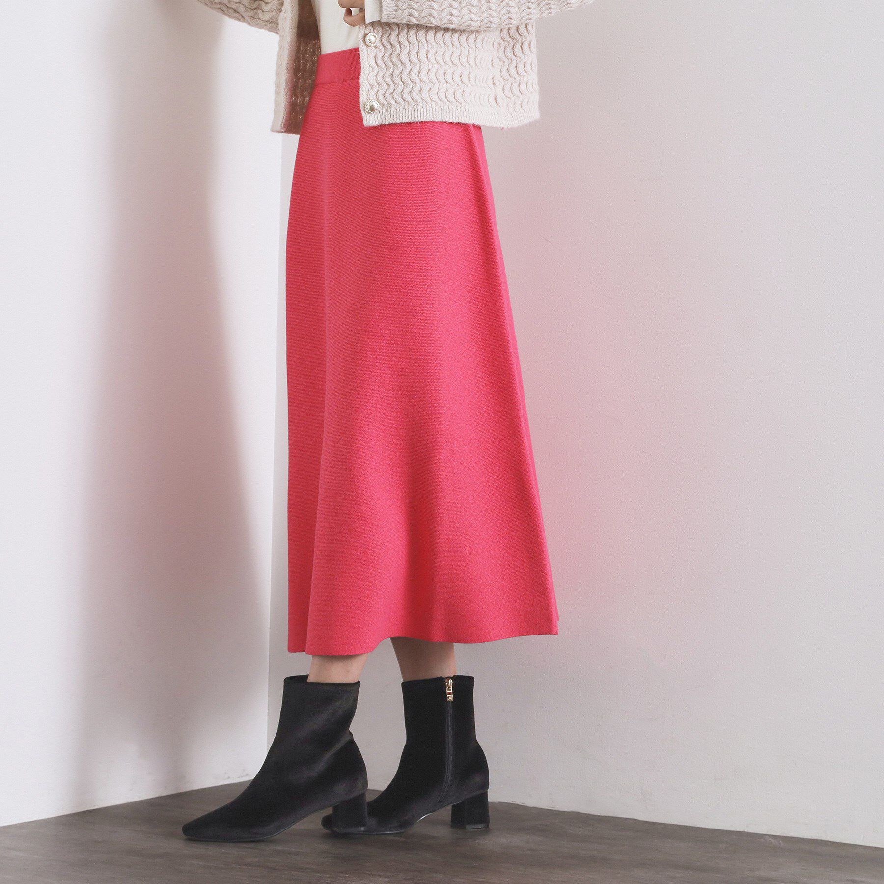 OPAQUE.CLIP「ニットフレアスカート/セットアップ対応【洗濯機OK】」|スカート|