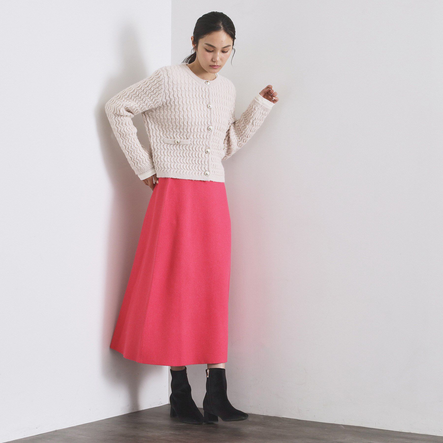OPAQUE.CLIP「ニットフレアスカート/セットアップ対応【洗濯機OK】」|スカート|