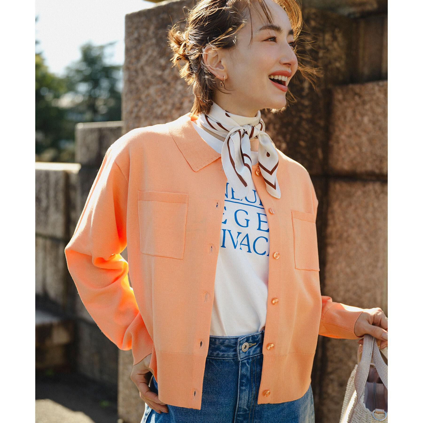 OPAQUE.CLIP「ポロ衿デザインニットカーディガン【洗濯機OK】」|カーディガン|