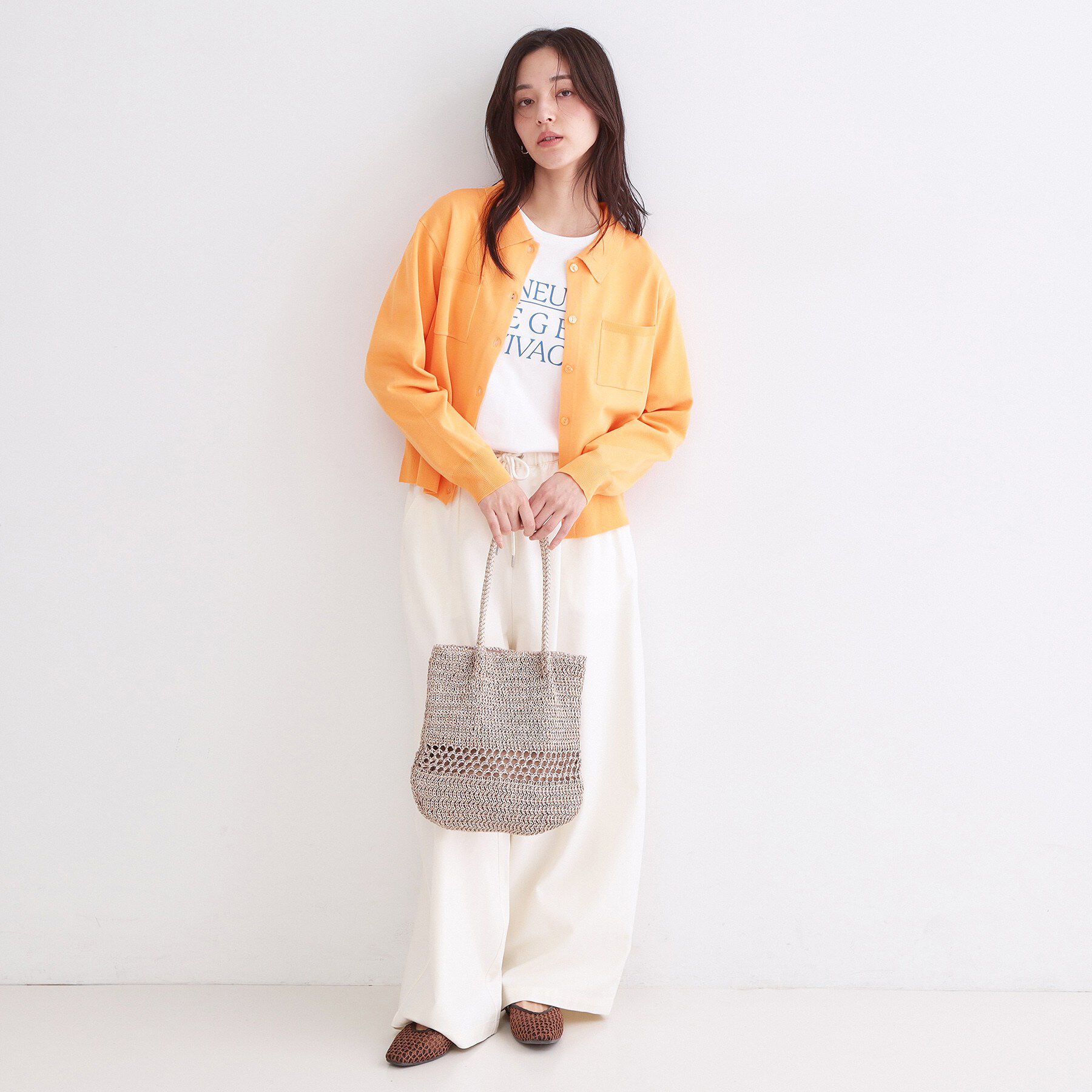 OPAQUE.CLIP「ポロ衿デザインニットカーディガン【洗濯機OK】」|カーディガン|