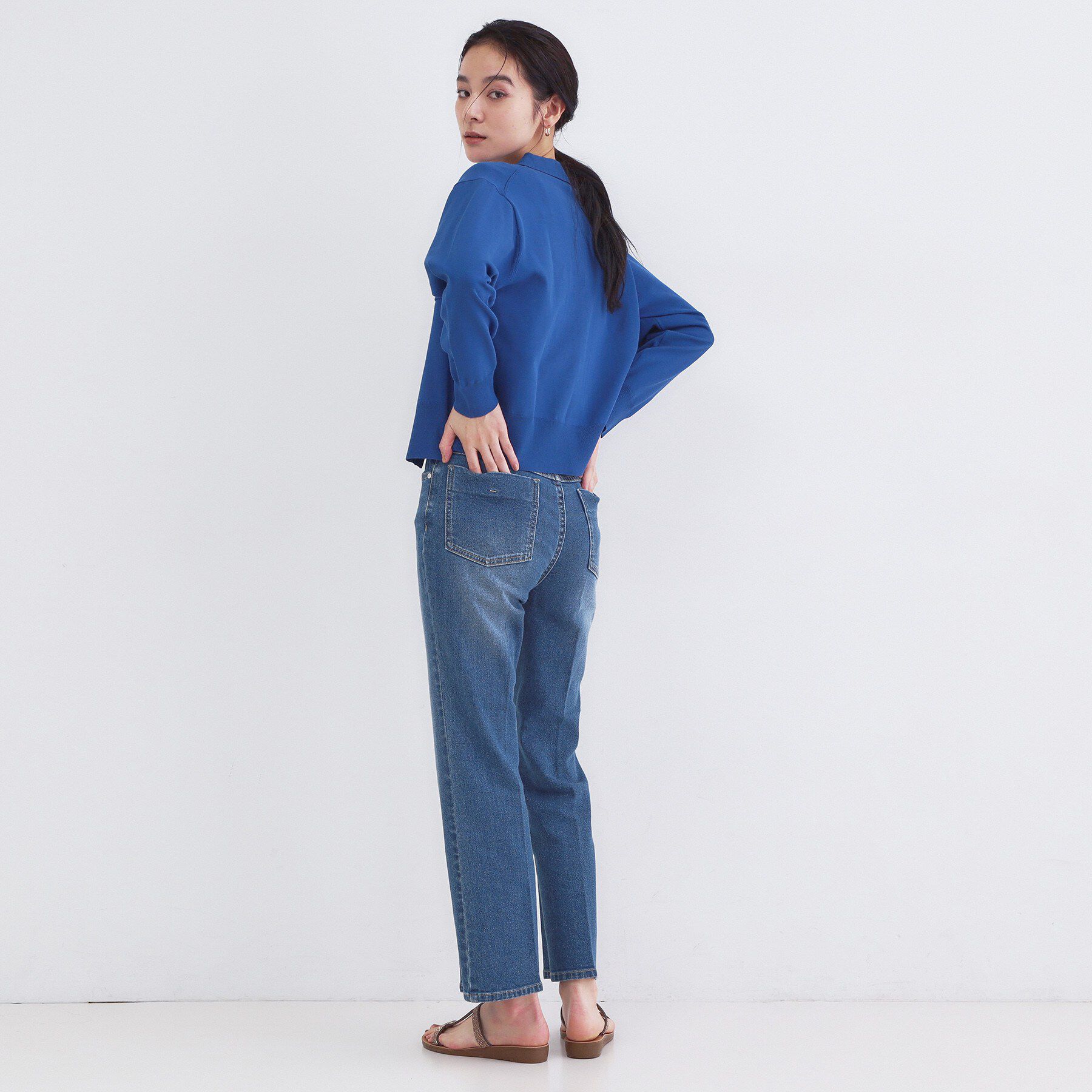 OPAQUE.CLIP「ポロ衿デザインニットカーディガン【洗濯機OK】」|カーディガン|