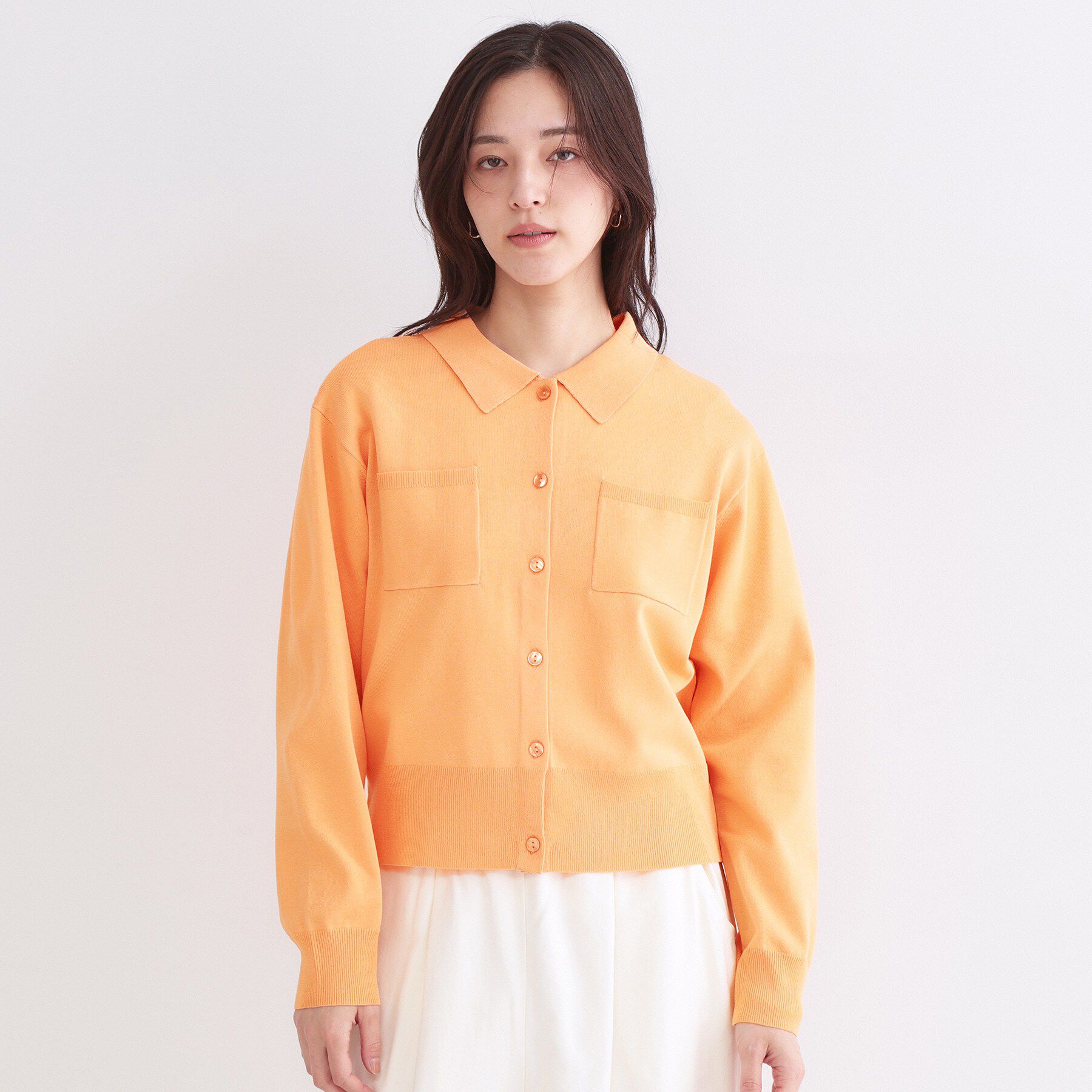 OPAQUE.CLIP「ポロ衿デザインニットカーディガン【洗濯機OK】」|カーディガン|