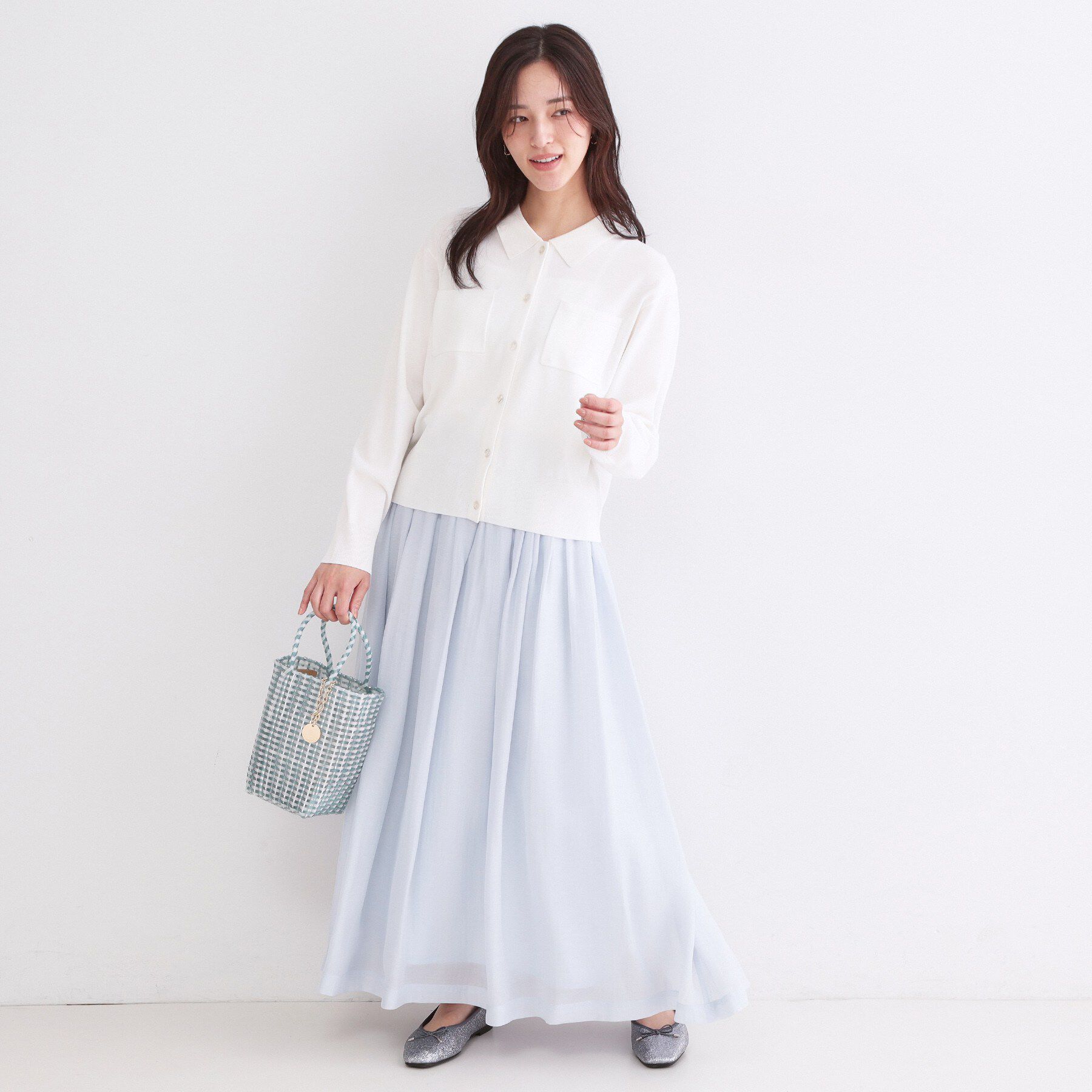 OPAQUE.CLIP「ポロ衿デザインニットカーディガン【洗濯機OK】」|カーディガン|