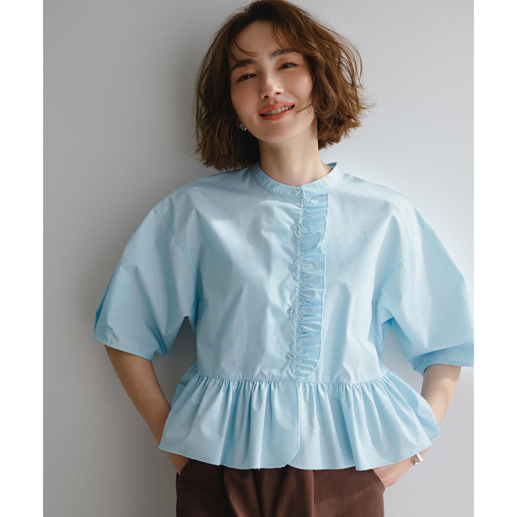 OPAQUE.CLIP「フリルペプラムシャツブラウス【洗濯機OK】」|シャツ・ブラウス|