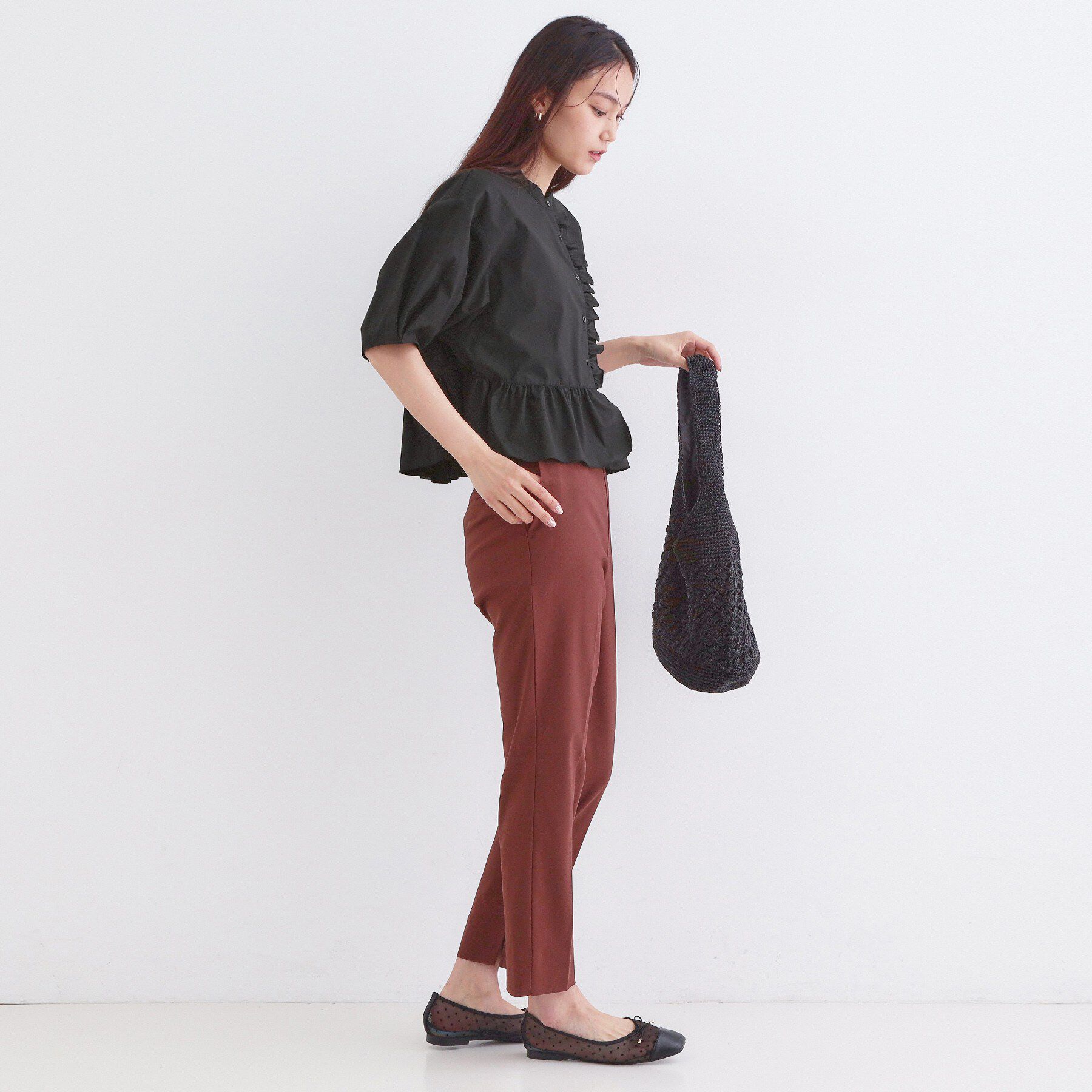 OPAQUE.CLIP「フリルペプラムシャツブラウス【洗濯機OK】」|シャツ・ブラウス|