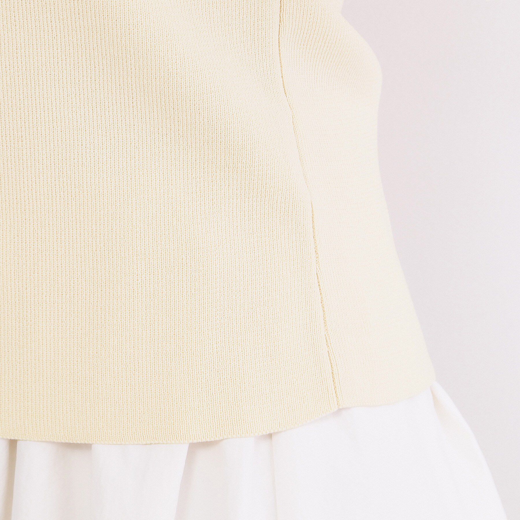 OPAQUE.CLIP「オーガンジーパフスリーブドッキングニット【洗濯機OK】」|ニット・セーター|