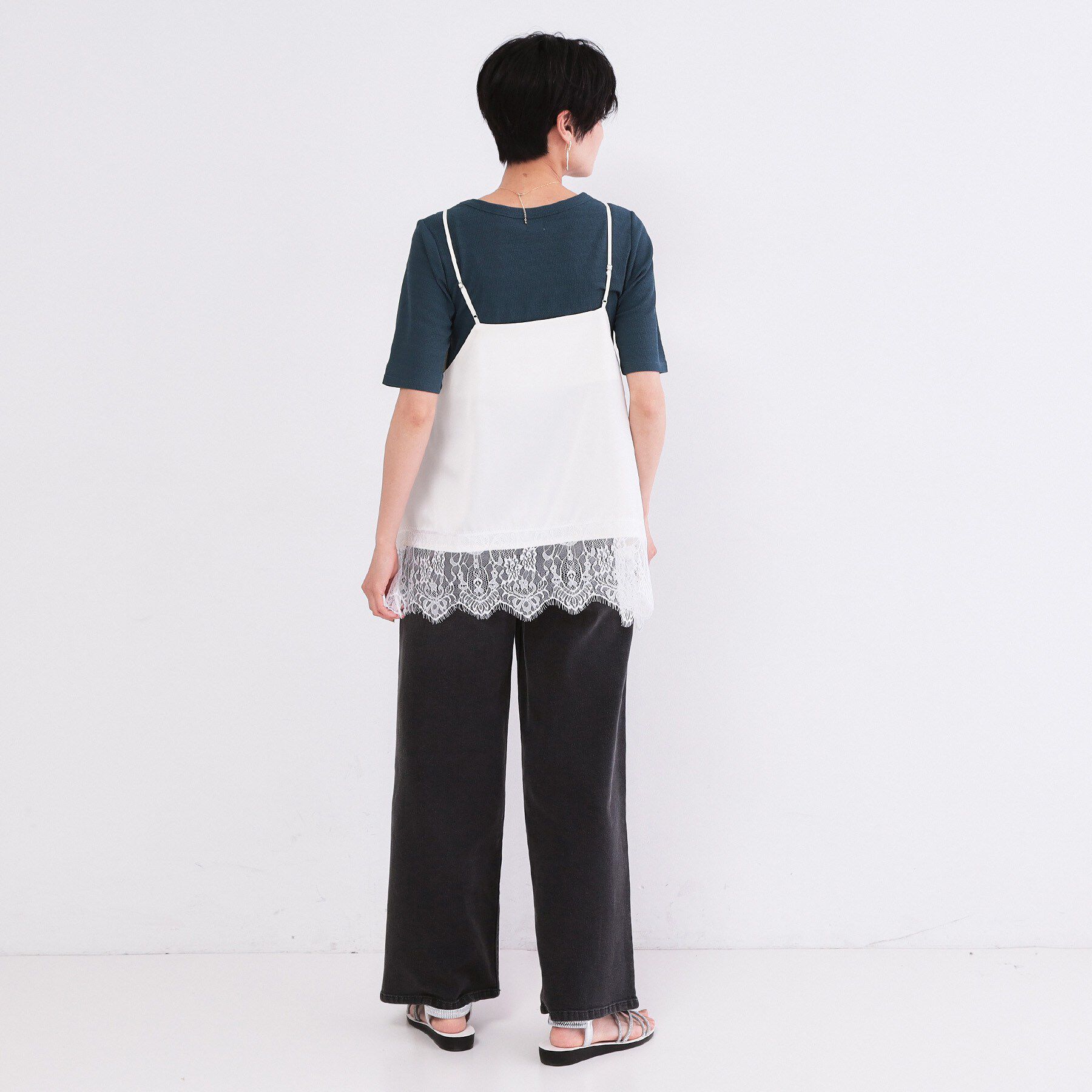 OPAQUE.CLIP「シアーメランジリブカットソー【洗濯機OK】」|Tシャツ・カットソー|