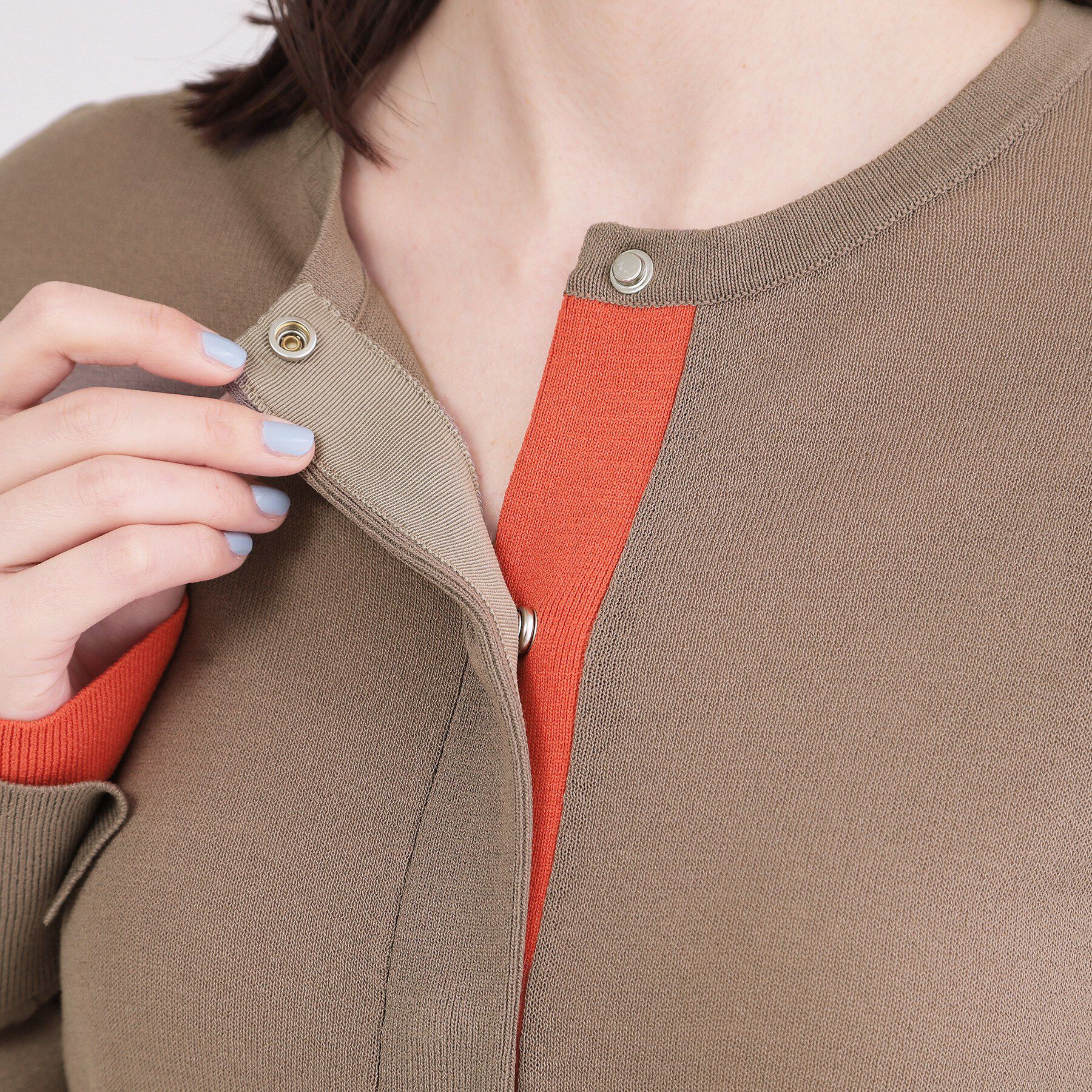 OPAQUE.CLIP「配色スナップニットカーディガン【洗濯機OK】」|カーディガン|