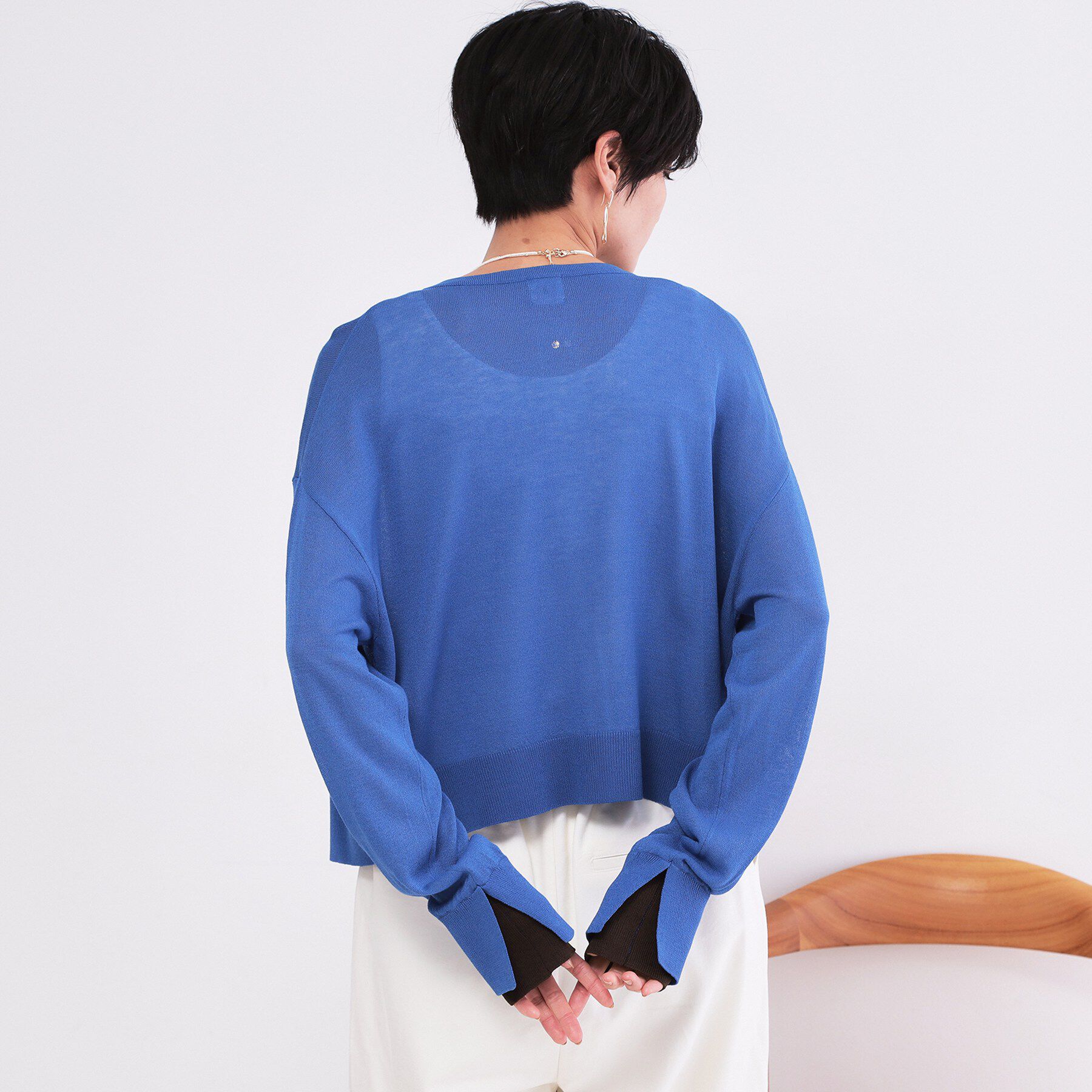 OPAQUE.CLIP「配色スナップニットカーディガン【洗濯機OK】」|カーディガン|