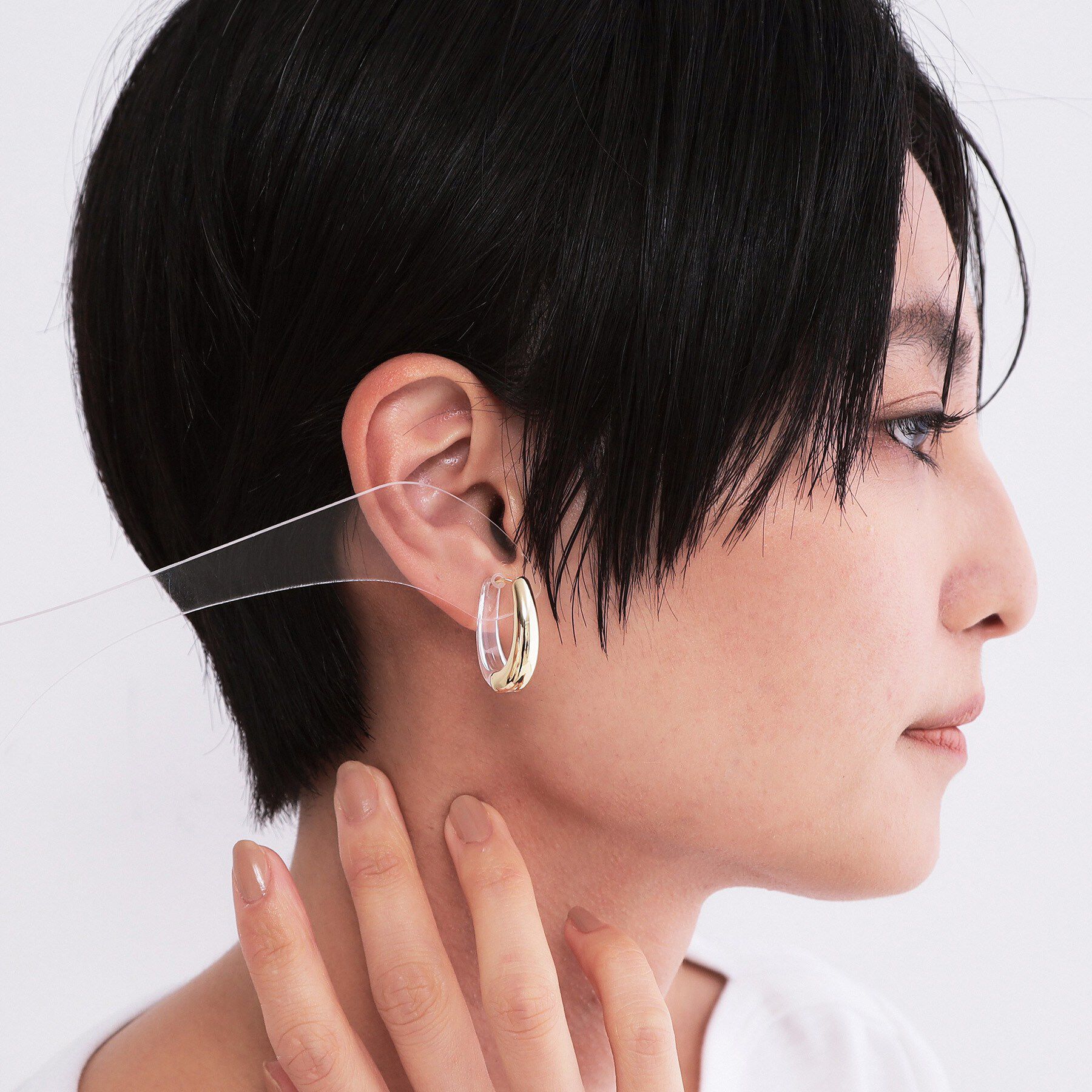OPAQUE.CLIP「クリア&times;メタルコンビワンタッチピアス」|ピアス|