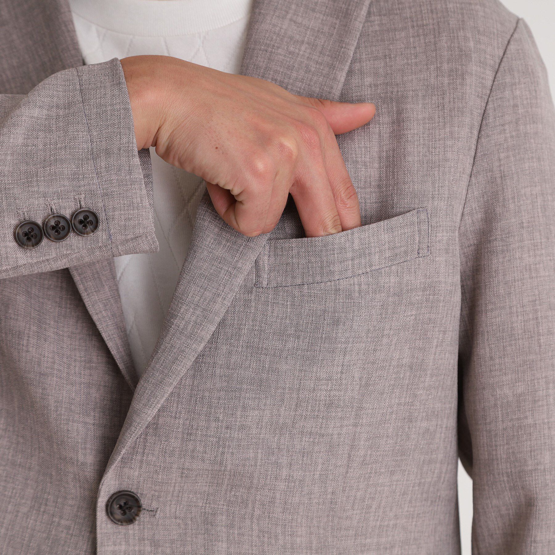 THE SHOP TK「リネンライクシングルジャケット セットアップ可」|テーラードジャケット|