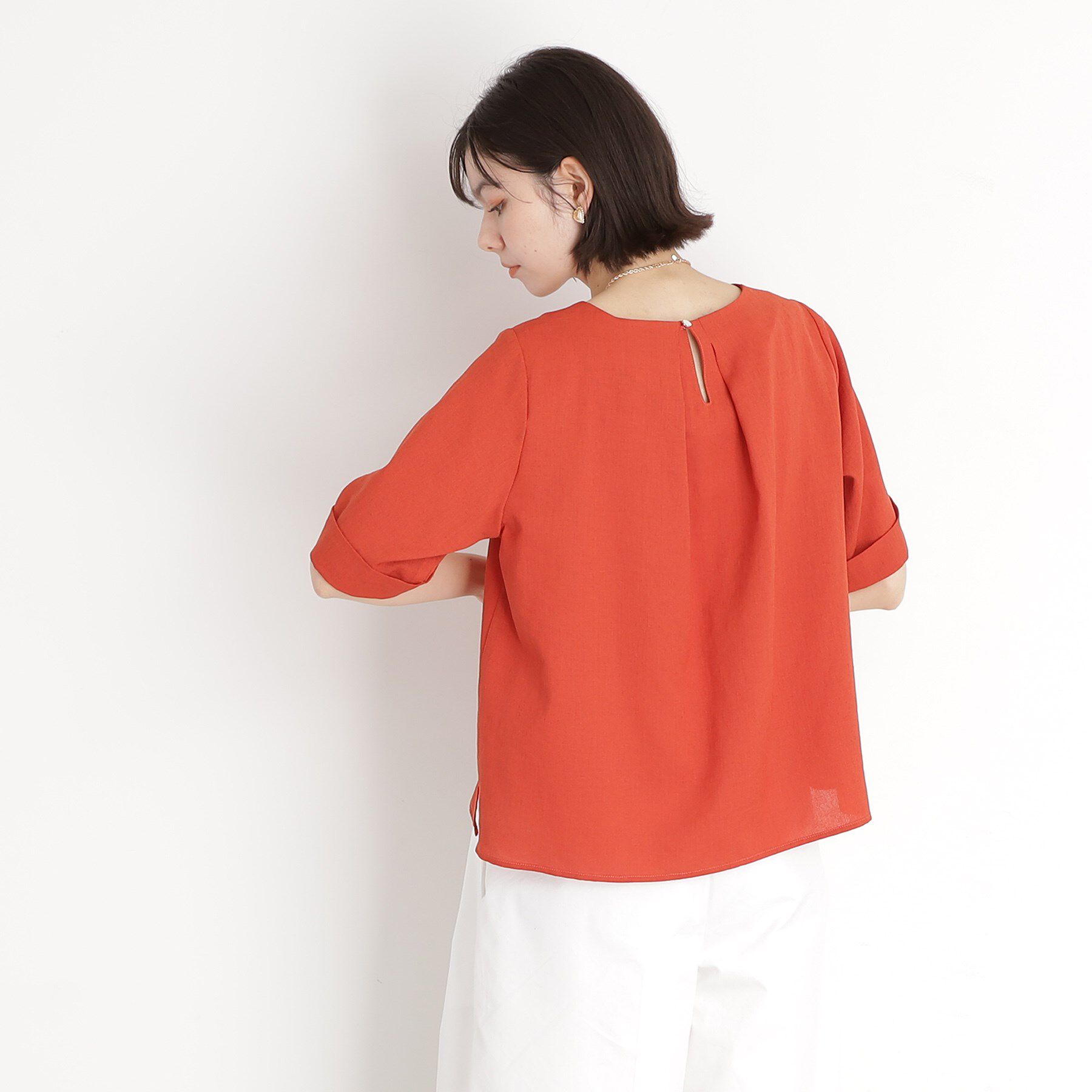 THE SHOP TK「麻調ブラウス【シワになりにくい/洗える】」|シャツ・ブラウス|