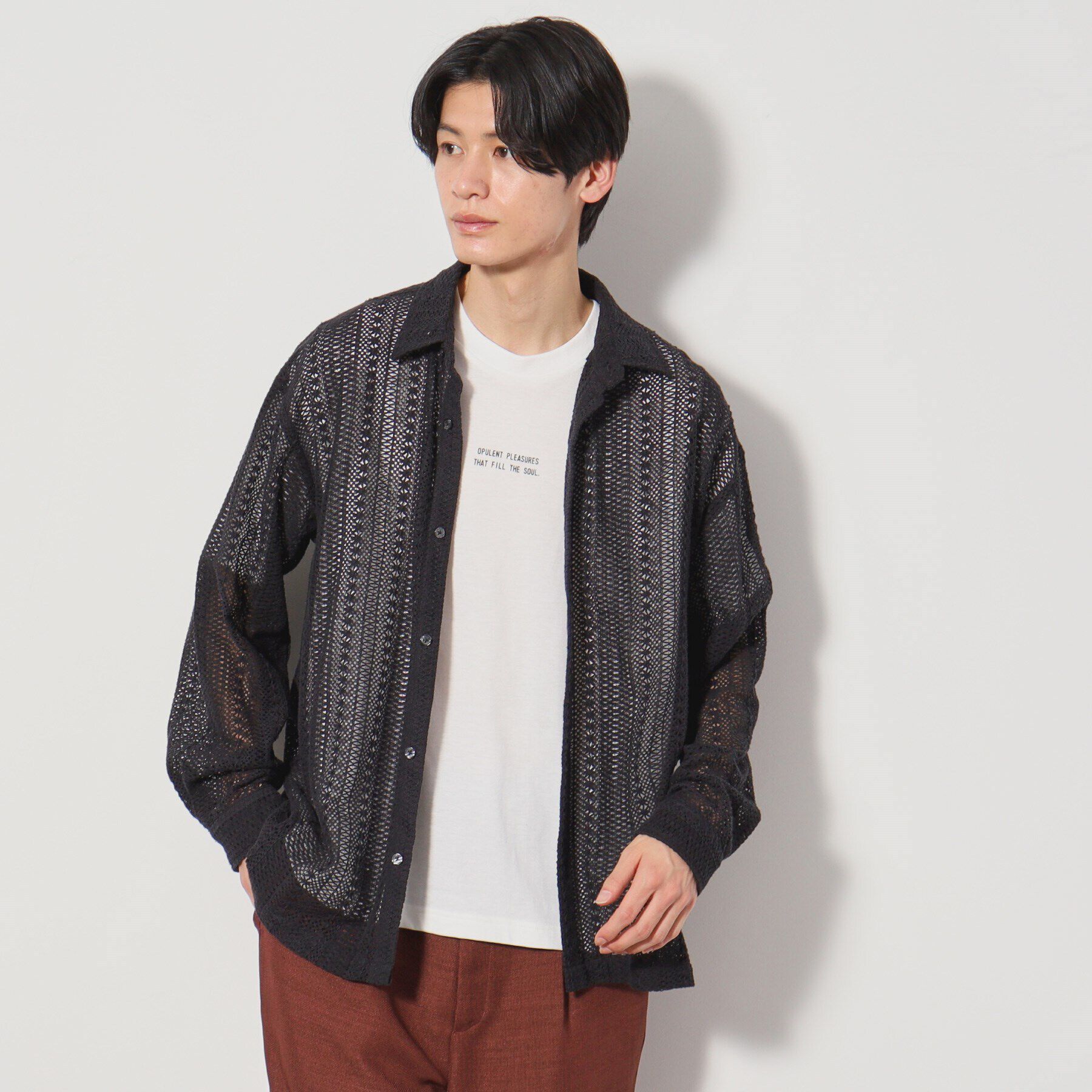 THE SHOP TK「レースシャツアンサンブル長袖シャツ・半袖Tシャツセットアイテム」|シャツ・ブラウス|