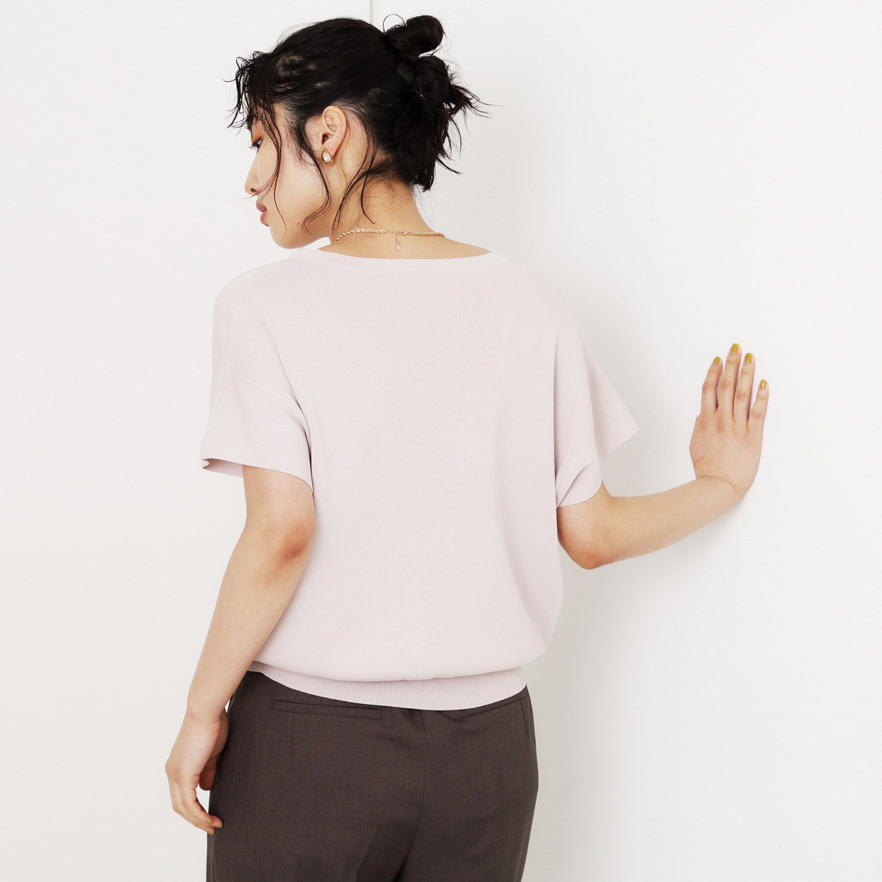 THE SHOP TK「さらさらフレアスリーブサマーニット【毛玉になりにくい/UV/洗濯機OK】」|ニット・セーター|