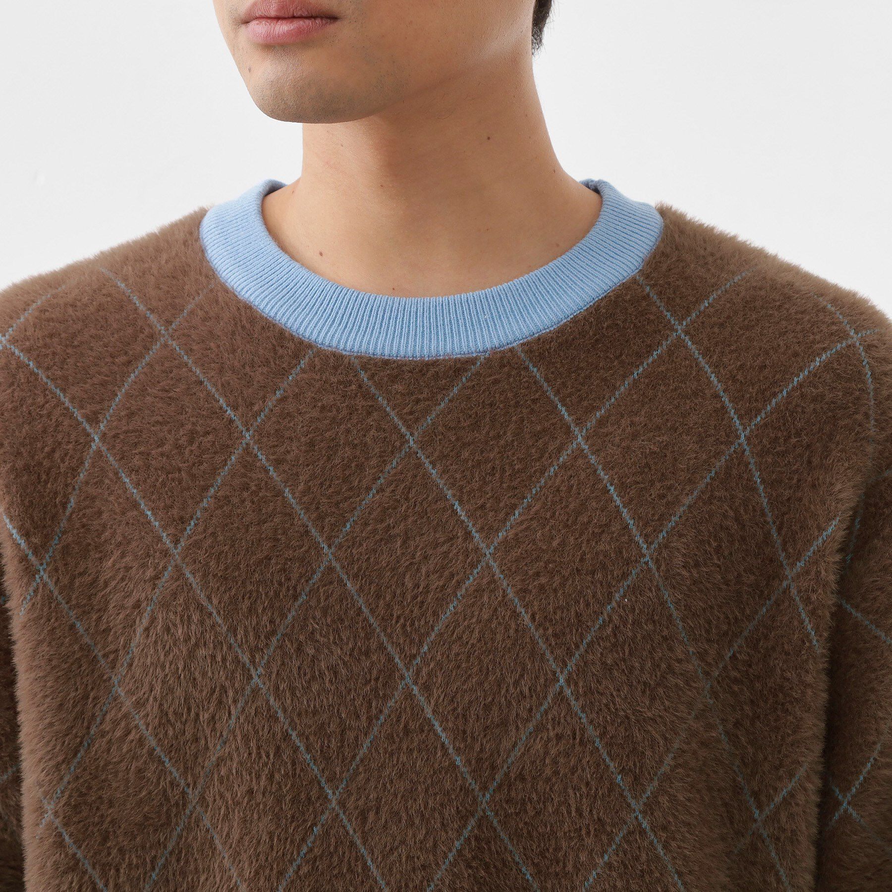 THE SHOP TK「【ふんわり心地いい肌触り】　ダイヤ柄シャギーニット」|ニット・セーター|