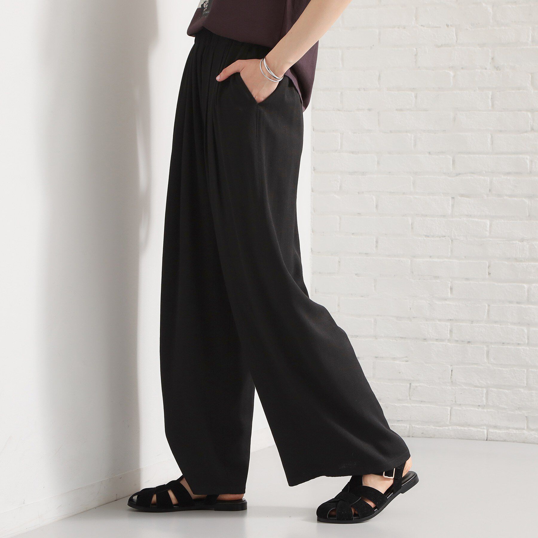 THE SHOP TK「さらりと心地よい リネンライクワイドパンツ」|その他|