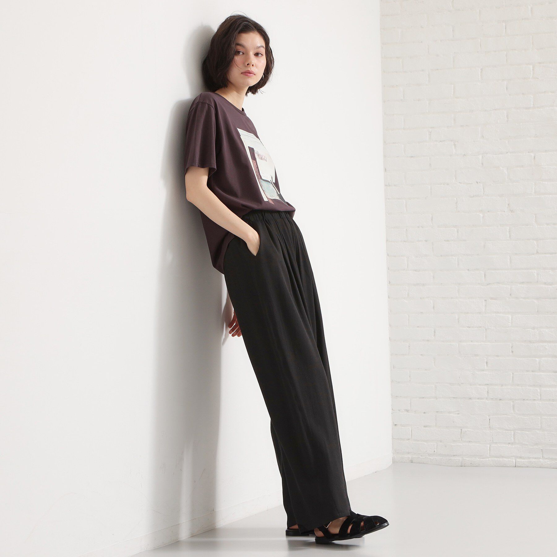 THE SHOP TK「さらりと心地よい リネンライクワイドパンツ」|その他|