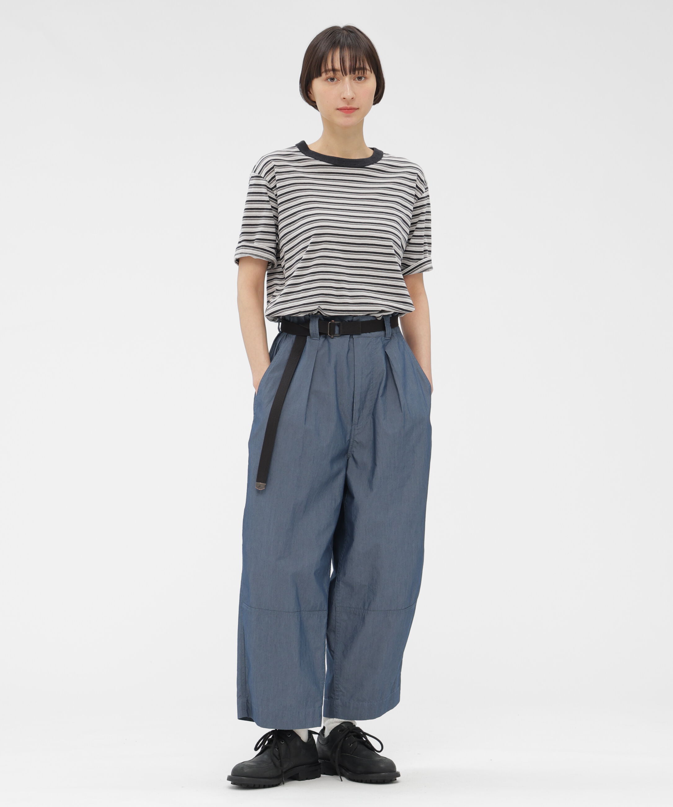 MHL.「COTTON LINEN MULTI STRIPE JERSEY TOP」|Tシャツ・カットソー|
