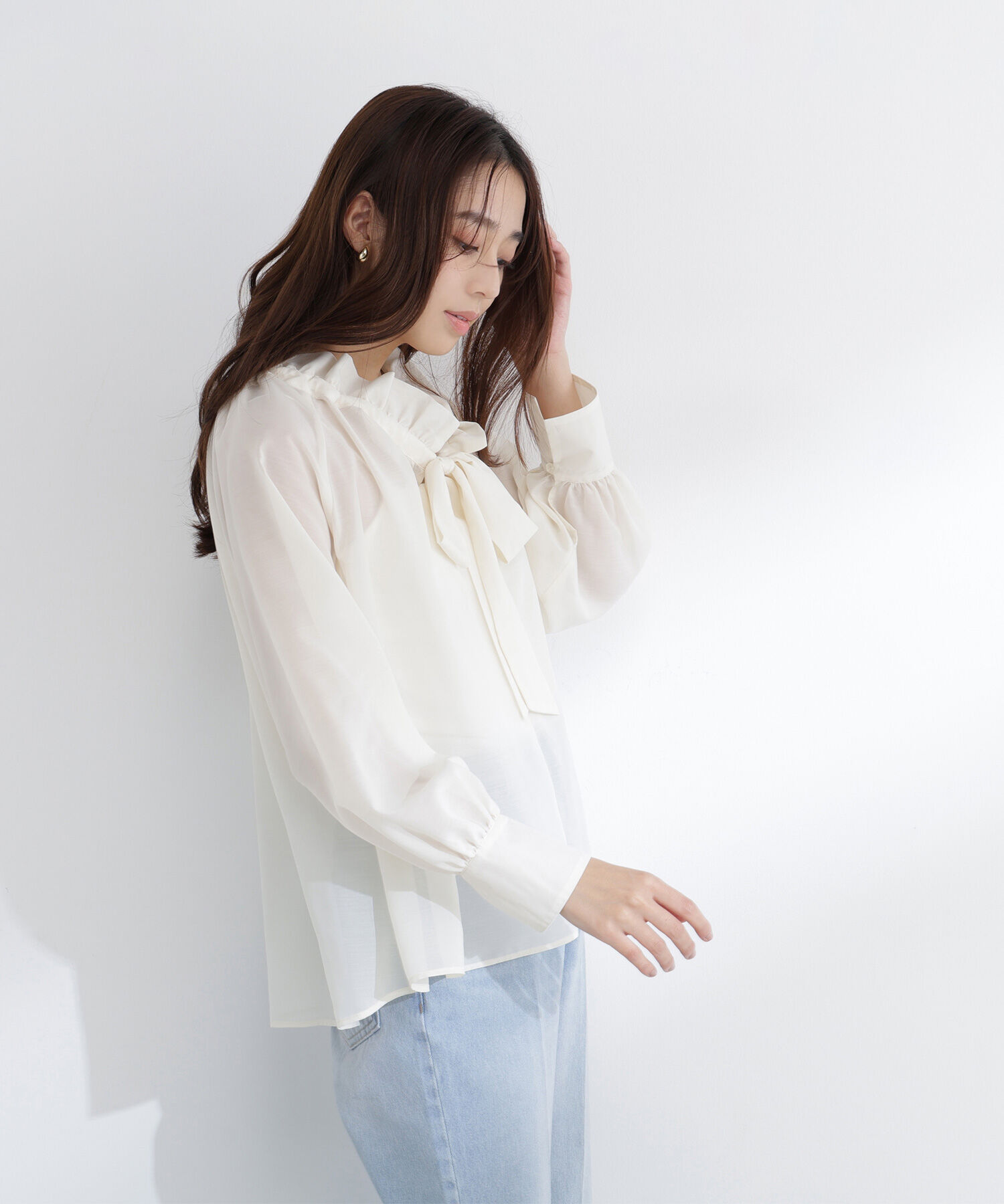  「2wayシアーボウタイブラウス」|シャツ・ブラウス|