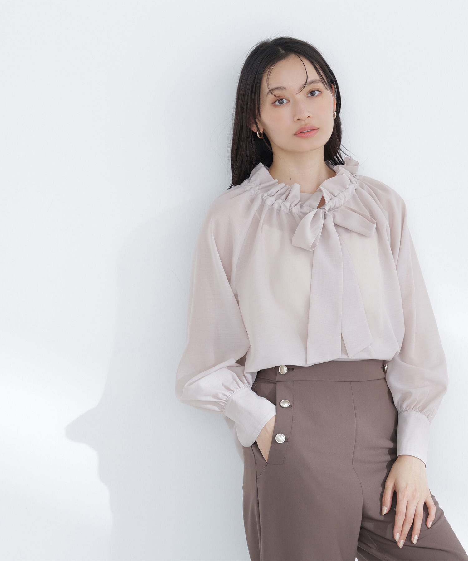  「2wayシアーボウタイブラウス」|シャツ・ブラウス|