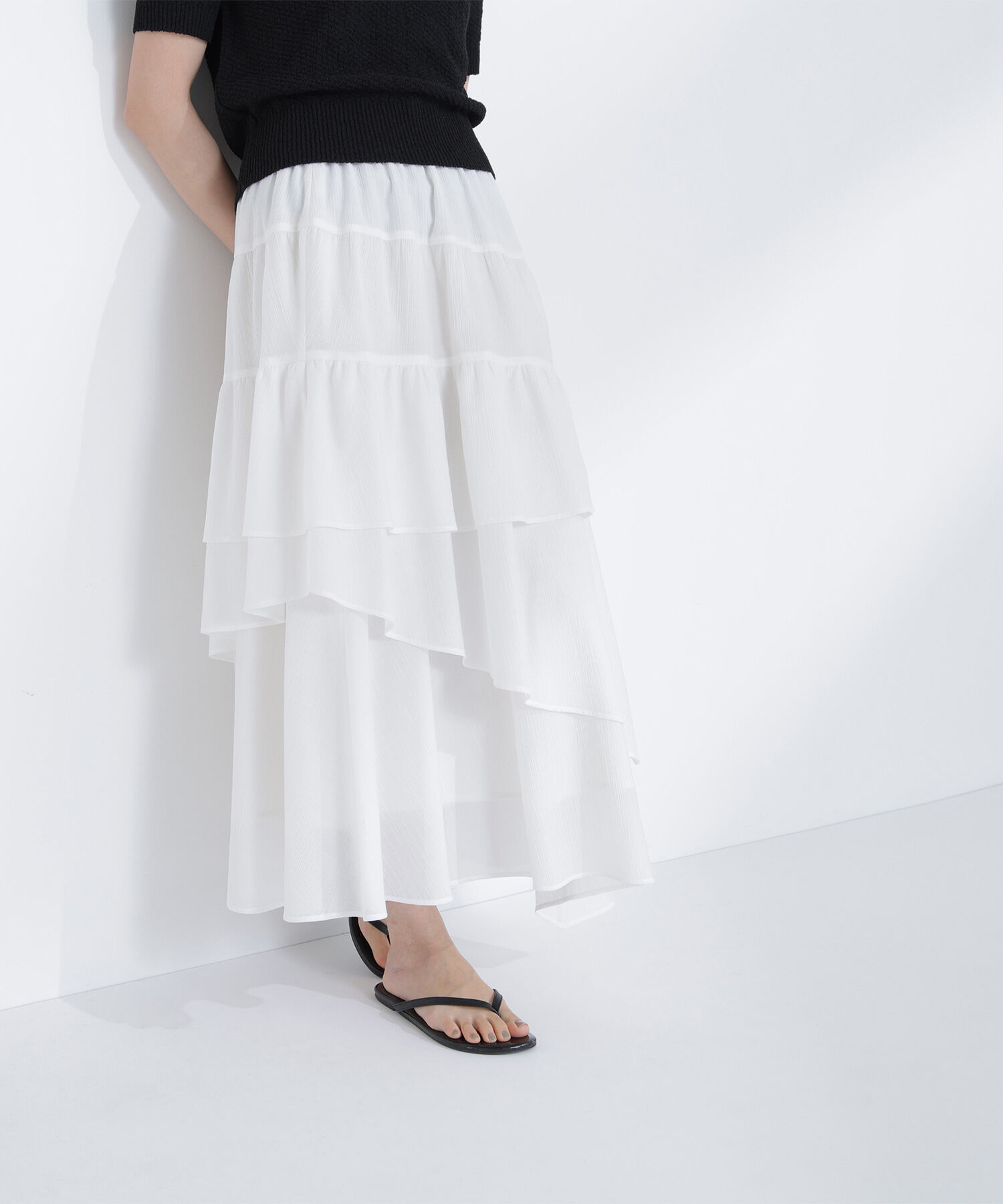  「アシンメトリーティアードスカート」|スカート|