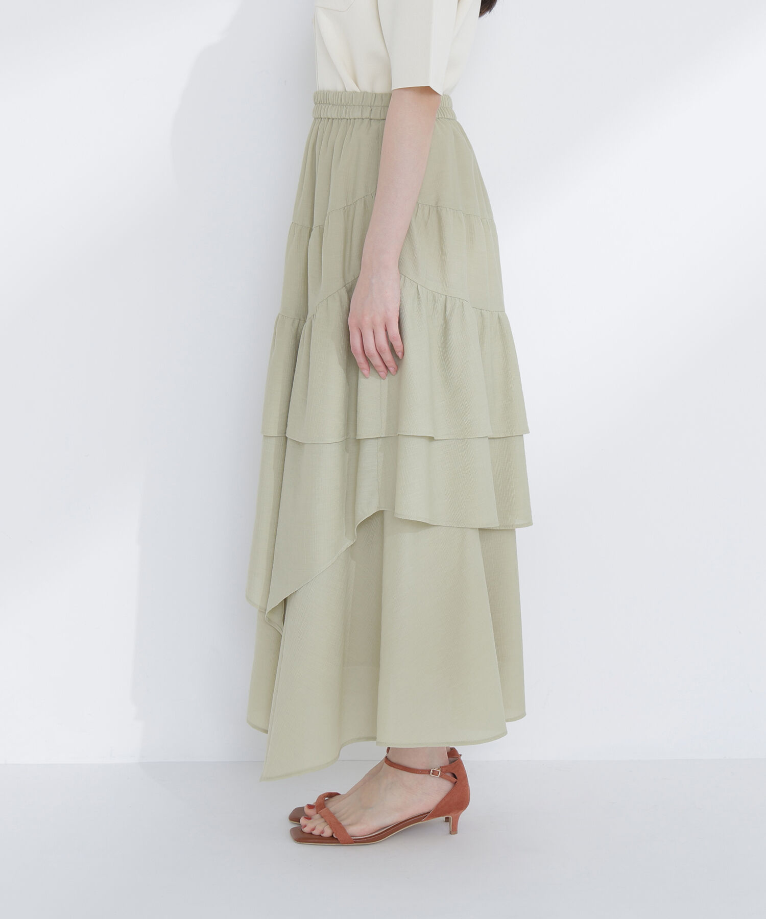  「アシンメトリーティアードスカート」|スカート|