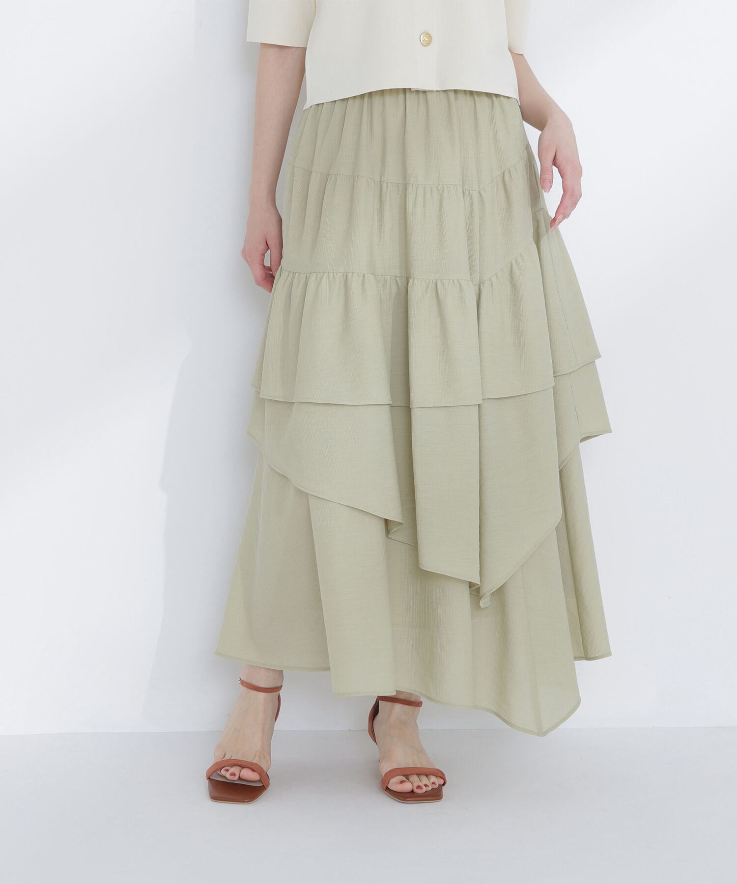  「アシンメトリーティアードスカート」|スカート|