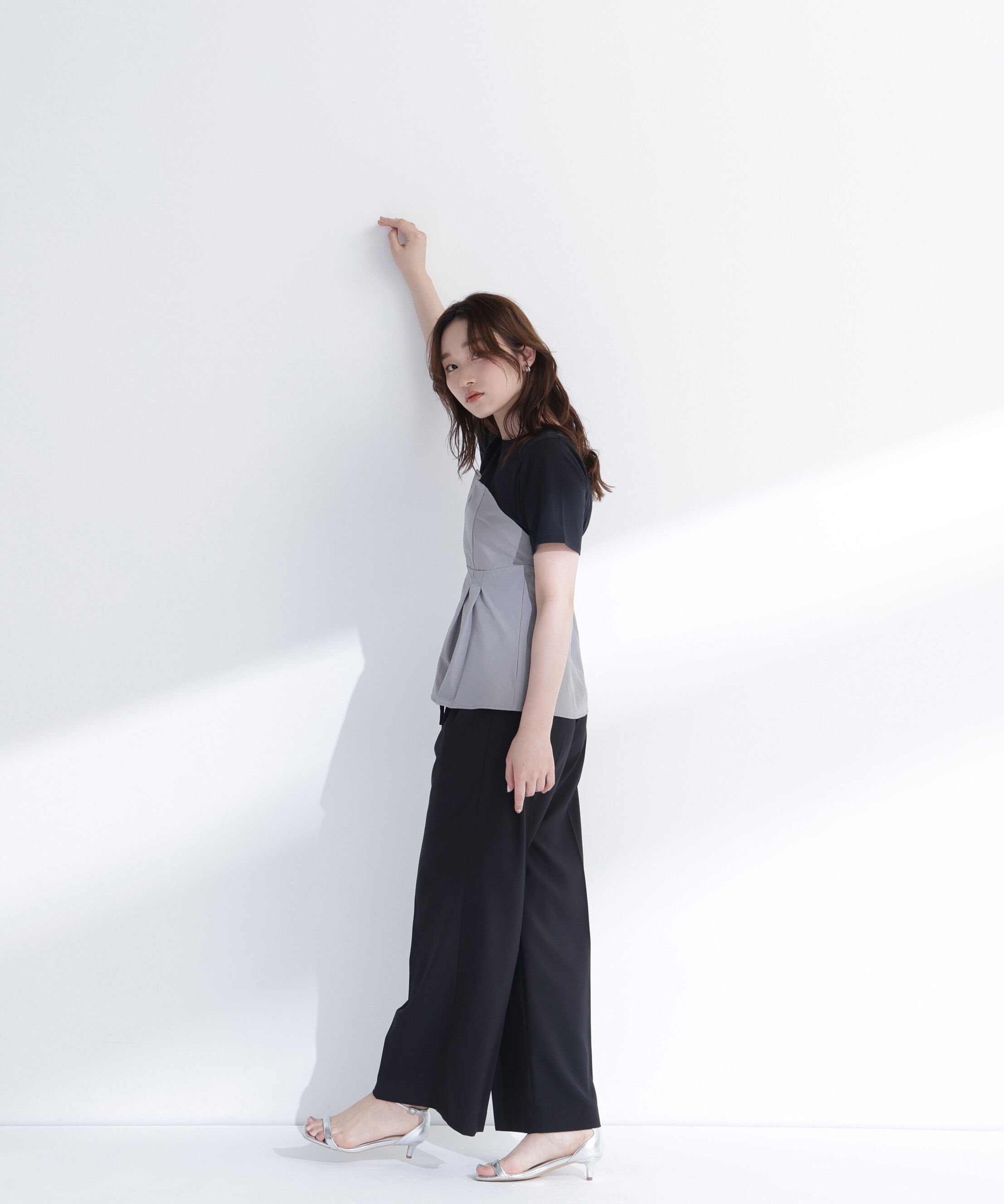  「ペプラムビスチェドッキングカットソー」|Tシャツ・カットソー|