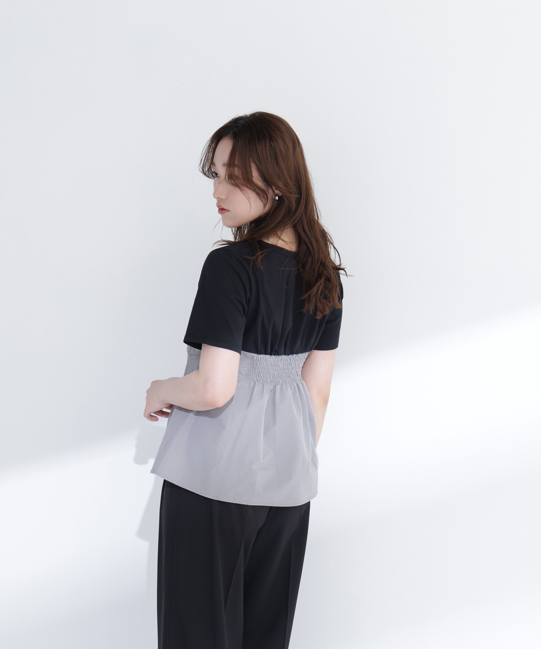  「ペプラムビスチェドッキングカットソー」|Tシャツ・カットソー|