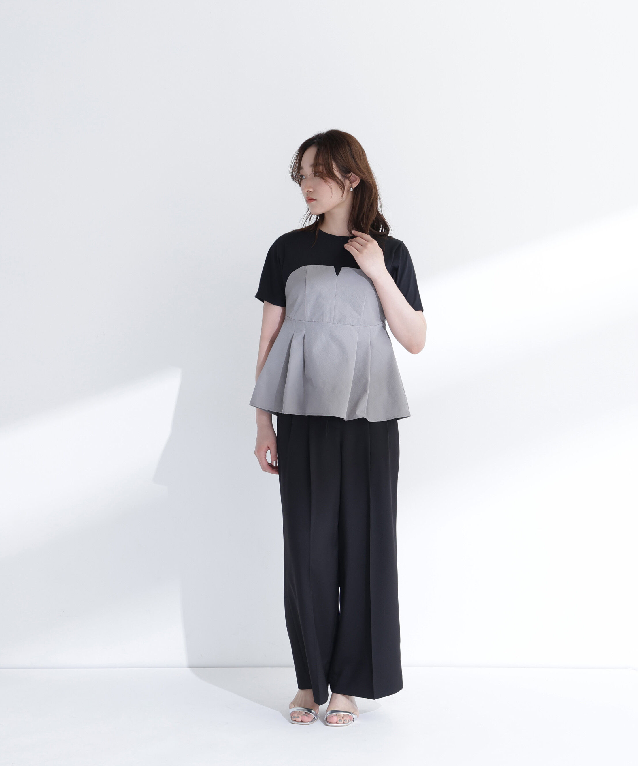  「ペプラムビスチェドッキングカットソー」|Tシャツ・カットソー|