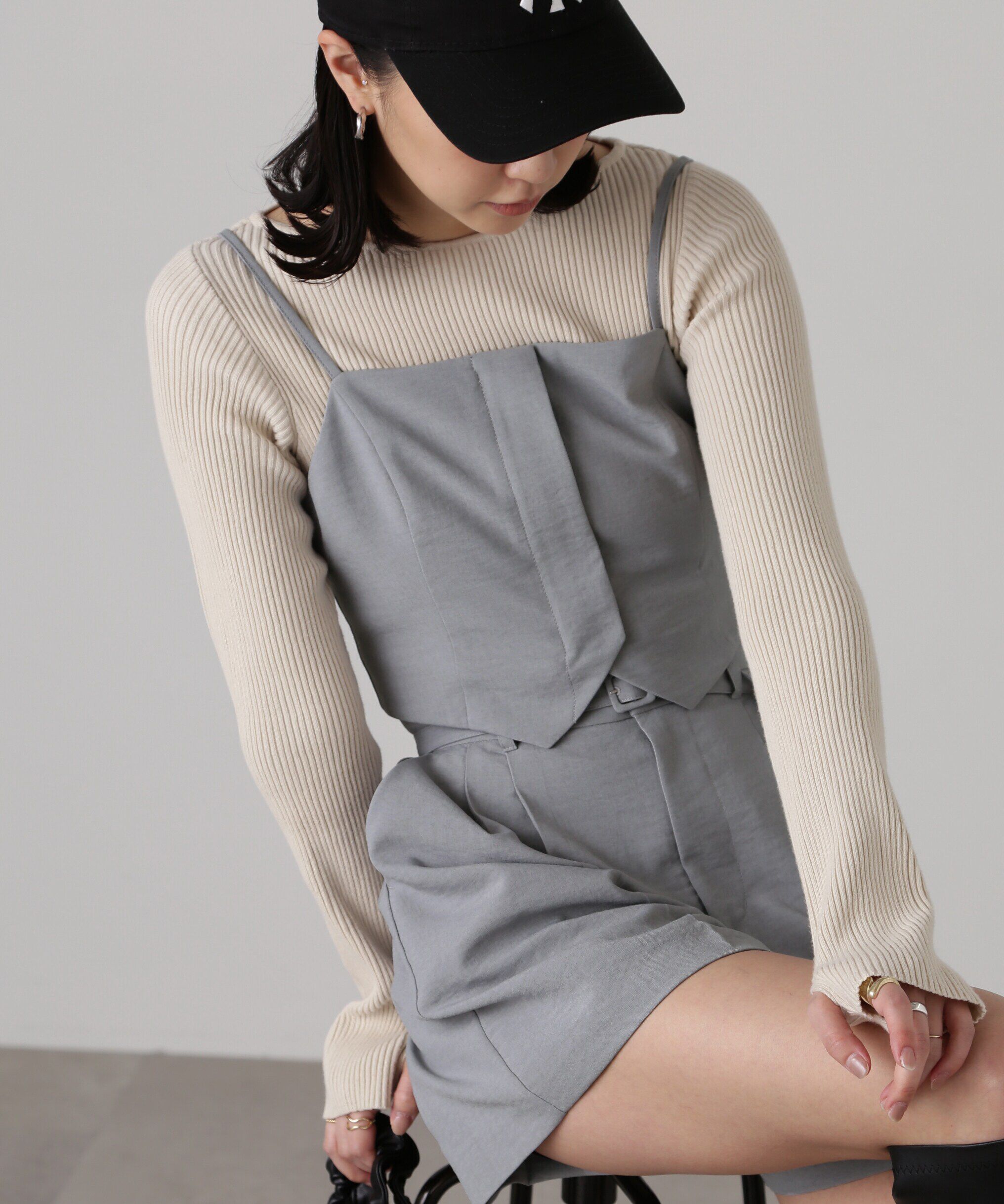  「気流染めフロントジップビスチェ」|シャツ・ブラウス|