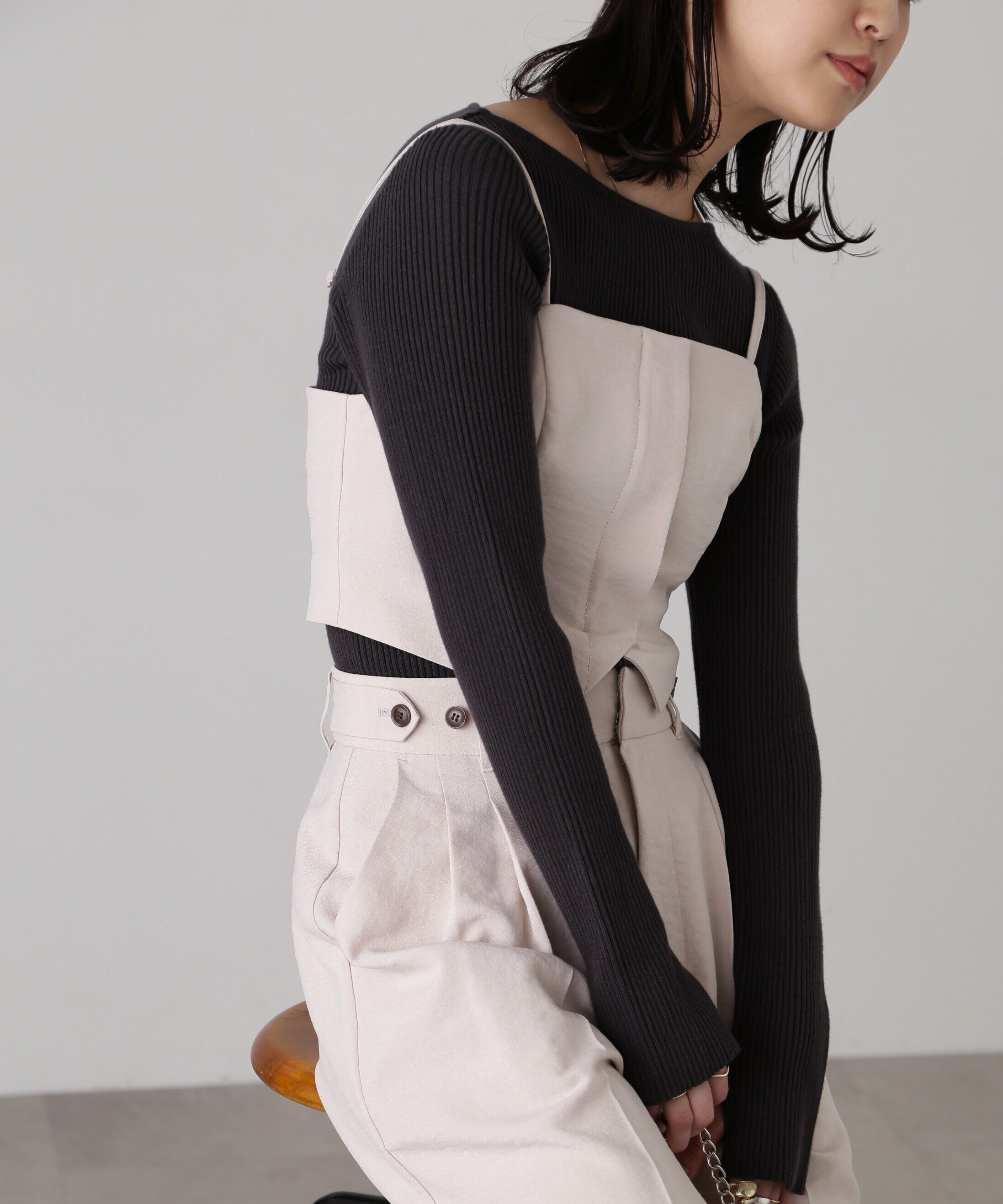  「気流染めフロントジップビスチェ」|シャツ・ブラウス|