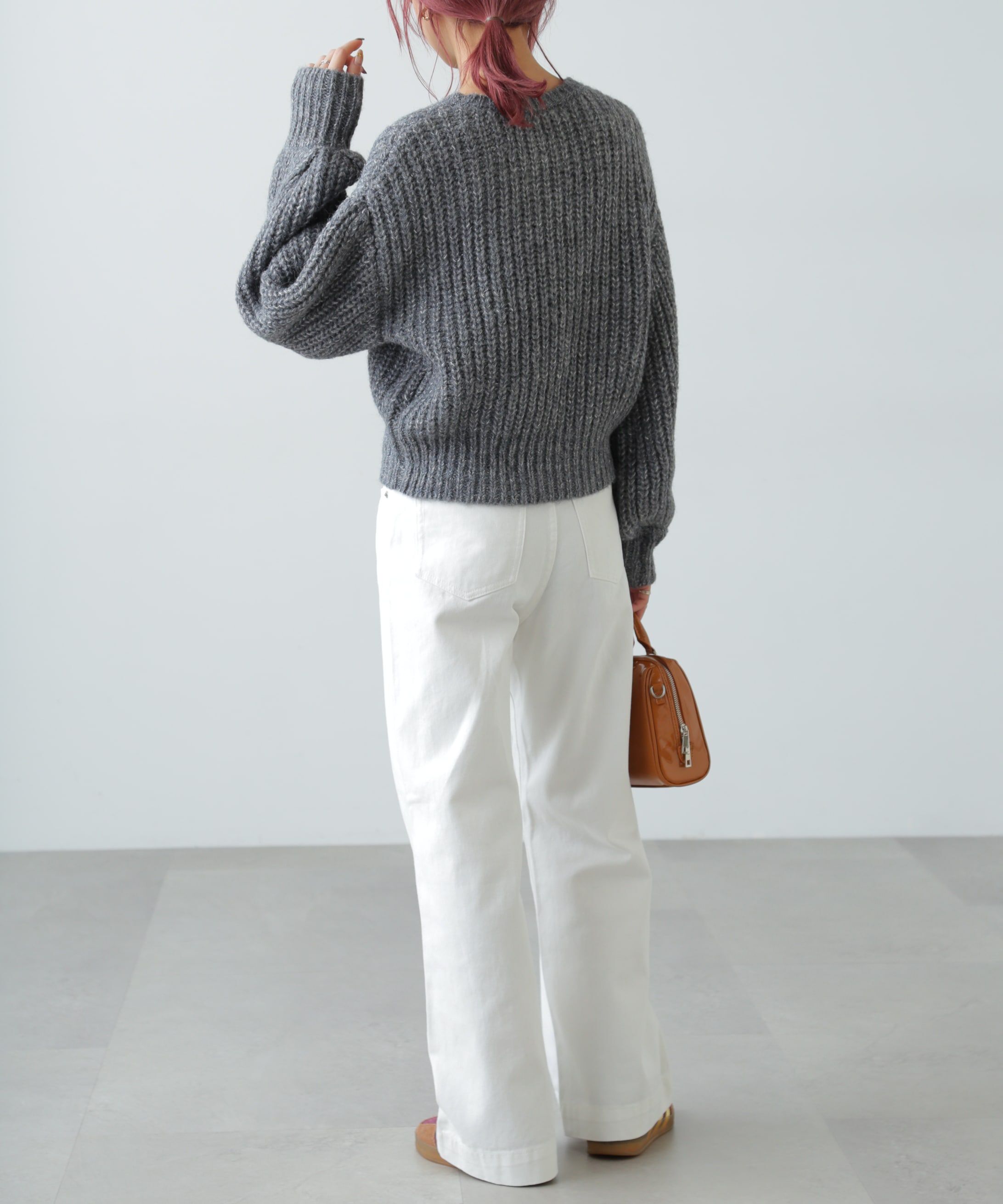  「袖ボリューム畦ラメニット」|ニット・セーター|