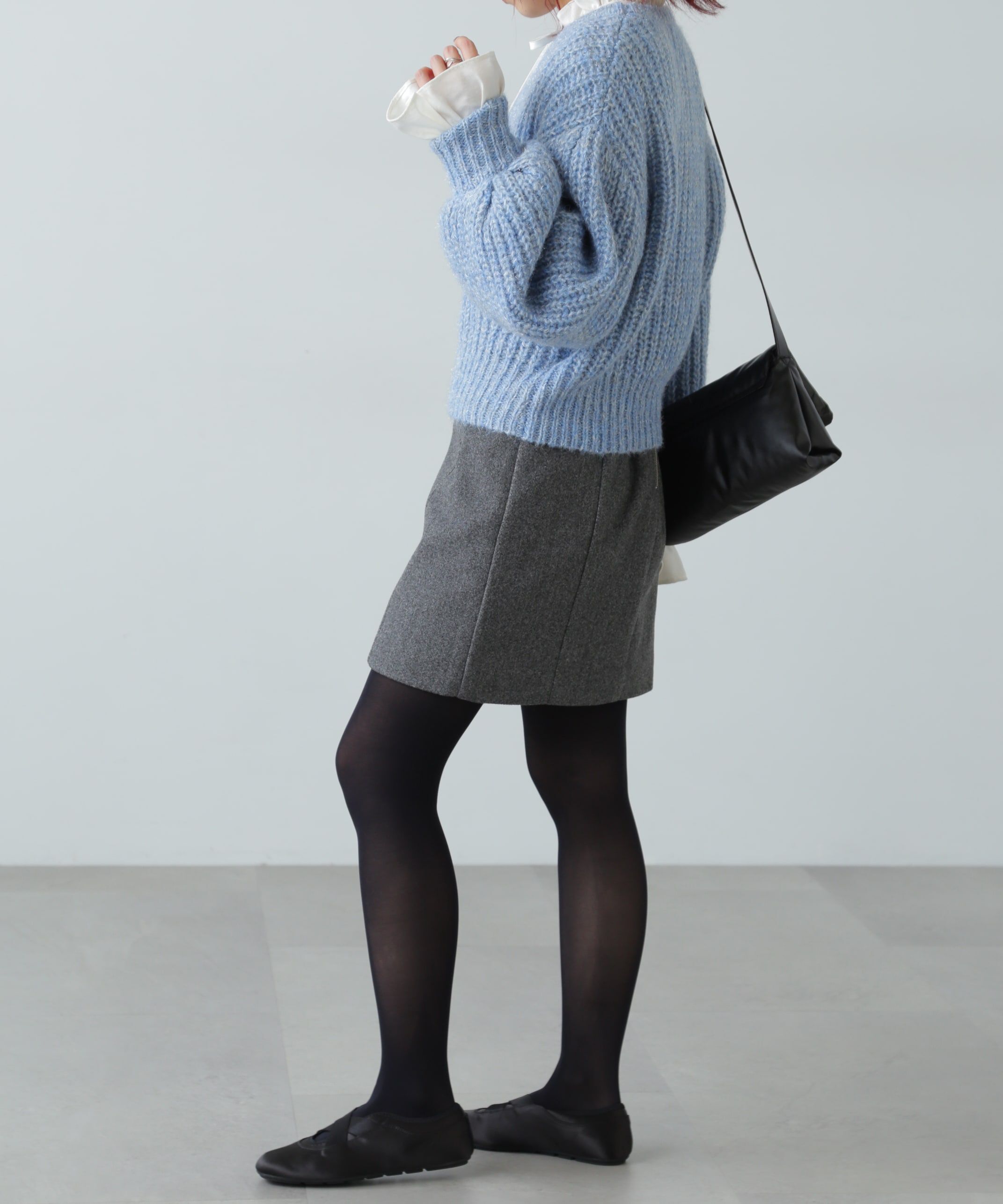  「袖ボリューム畦ラメニット」|ニット・セーター|