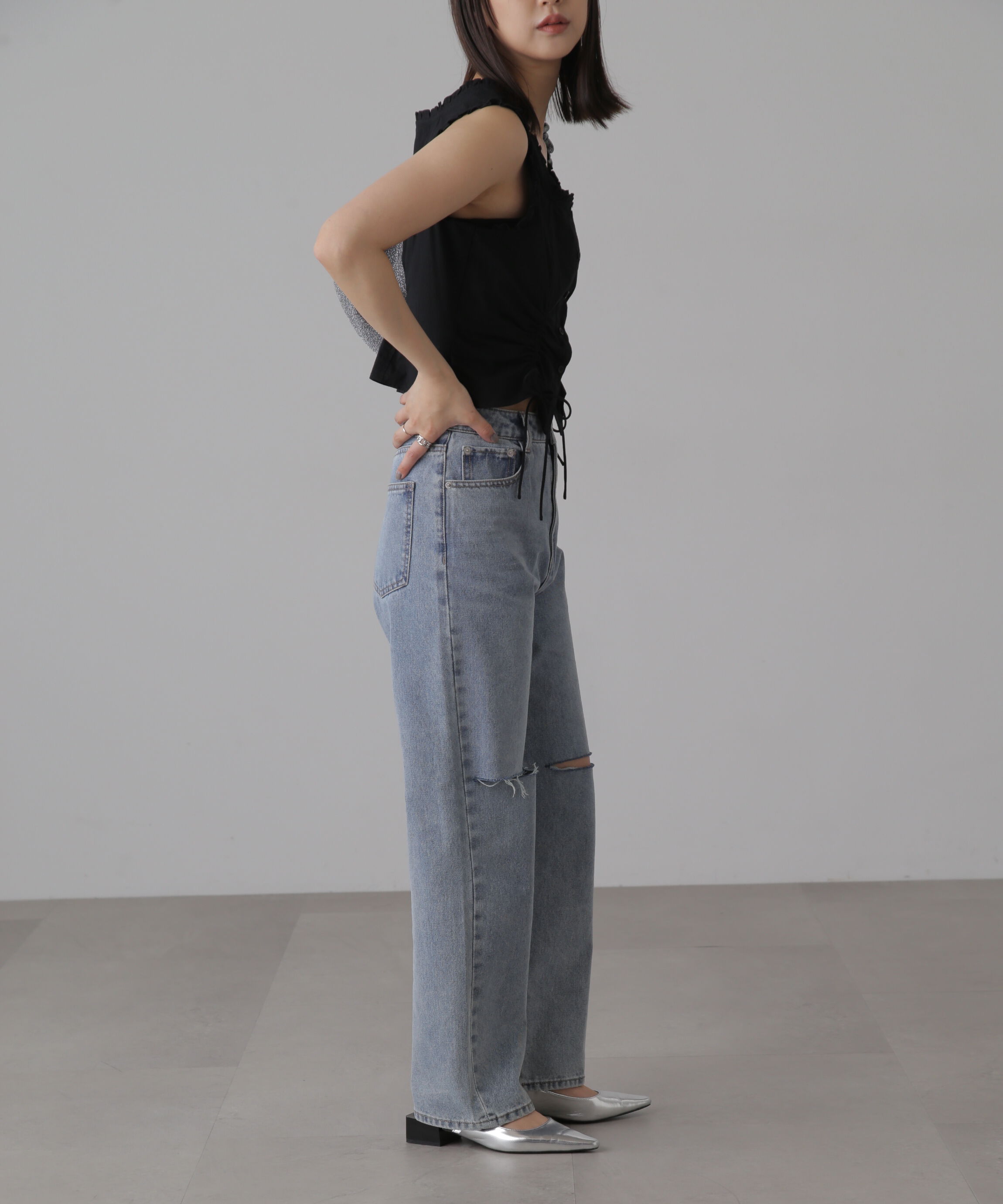  「ドロストノースリーブブラウス」|シャツ・ブラウス|