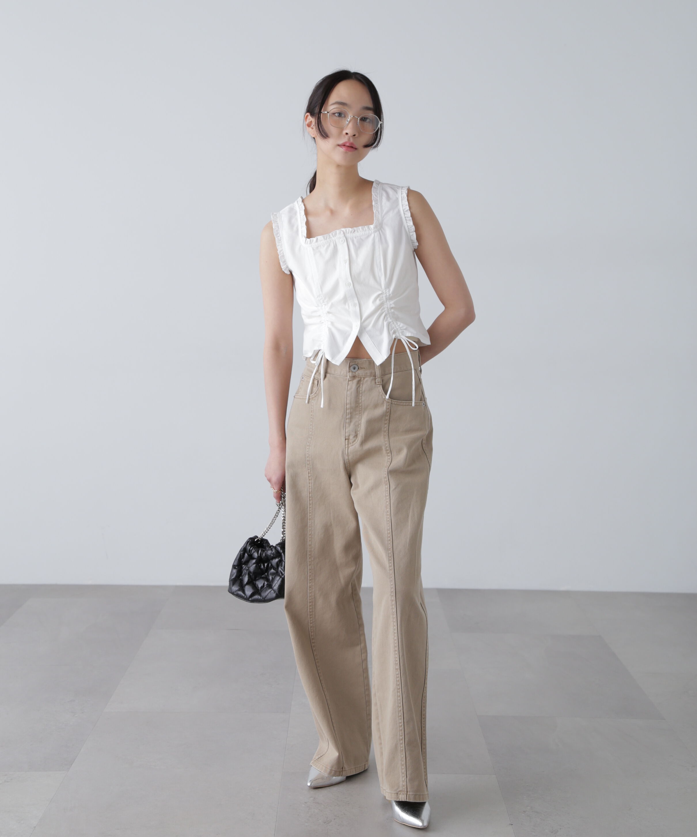  「ドロストノースリーブブラウス」|シャツ・ブラウス|