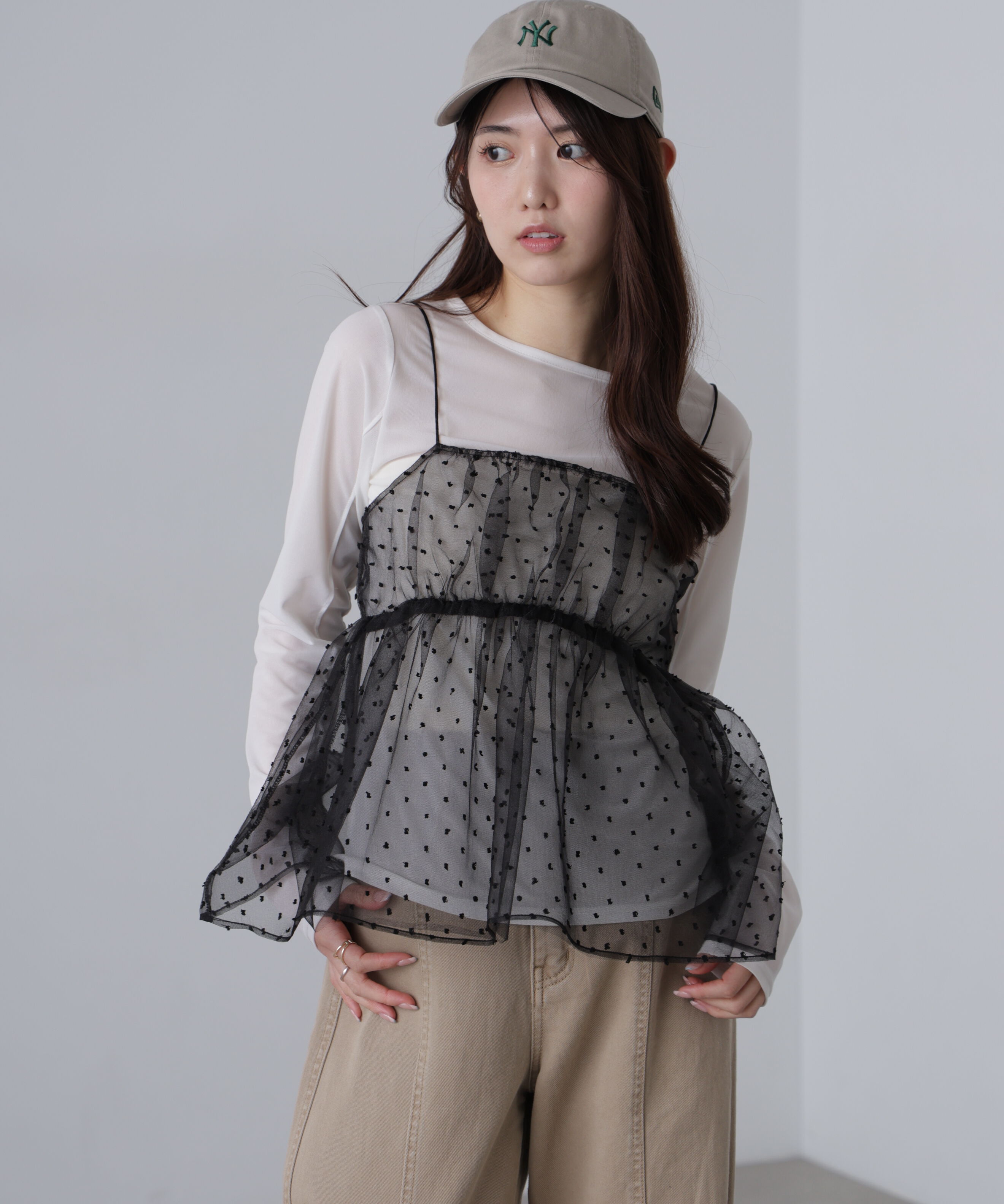  「ドットチュールビスチェ」|シャツ・ブラウス|