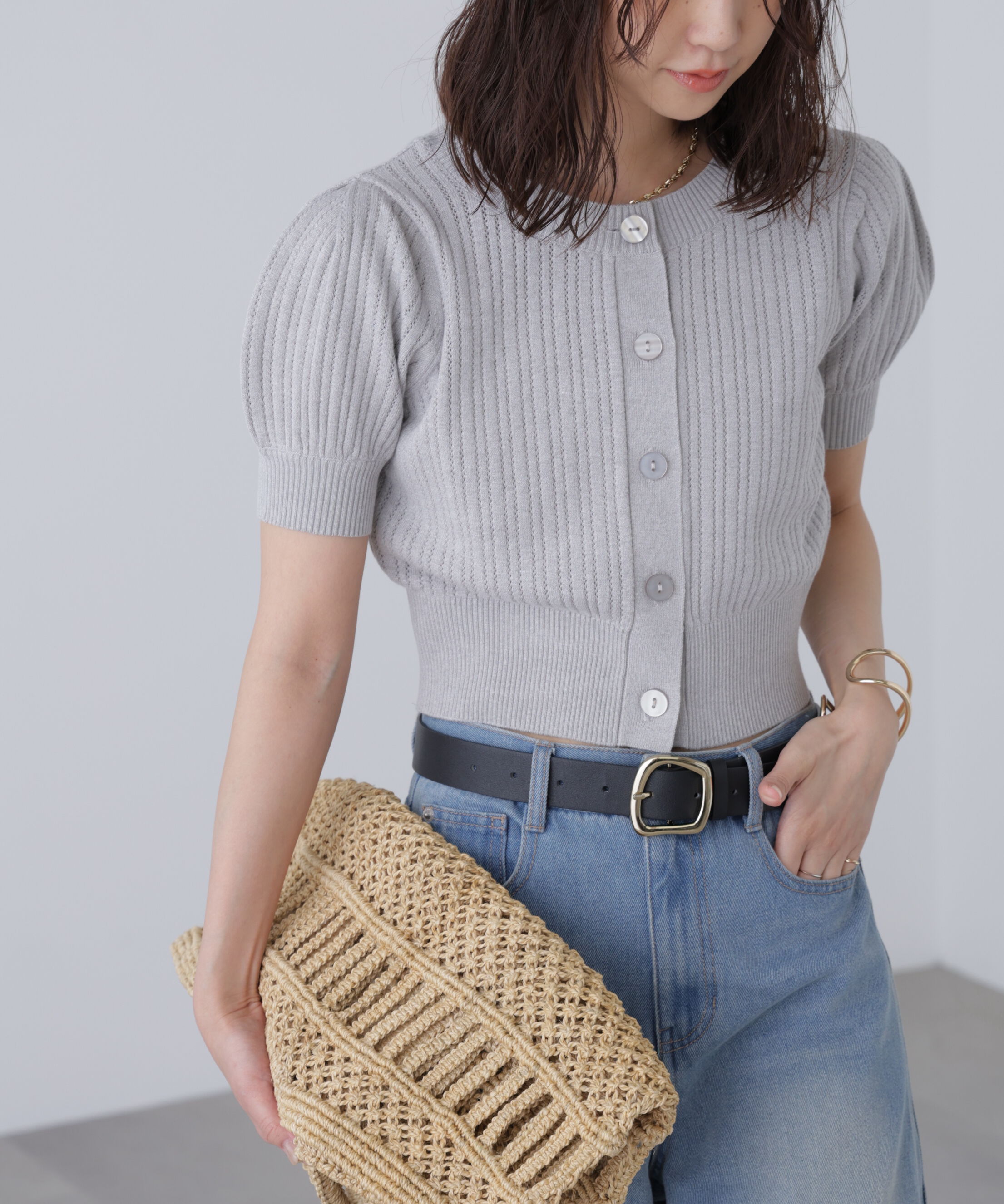  「透かし編み前後2wayカーディガン」|ニット・セーター|