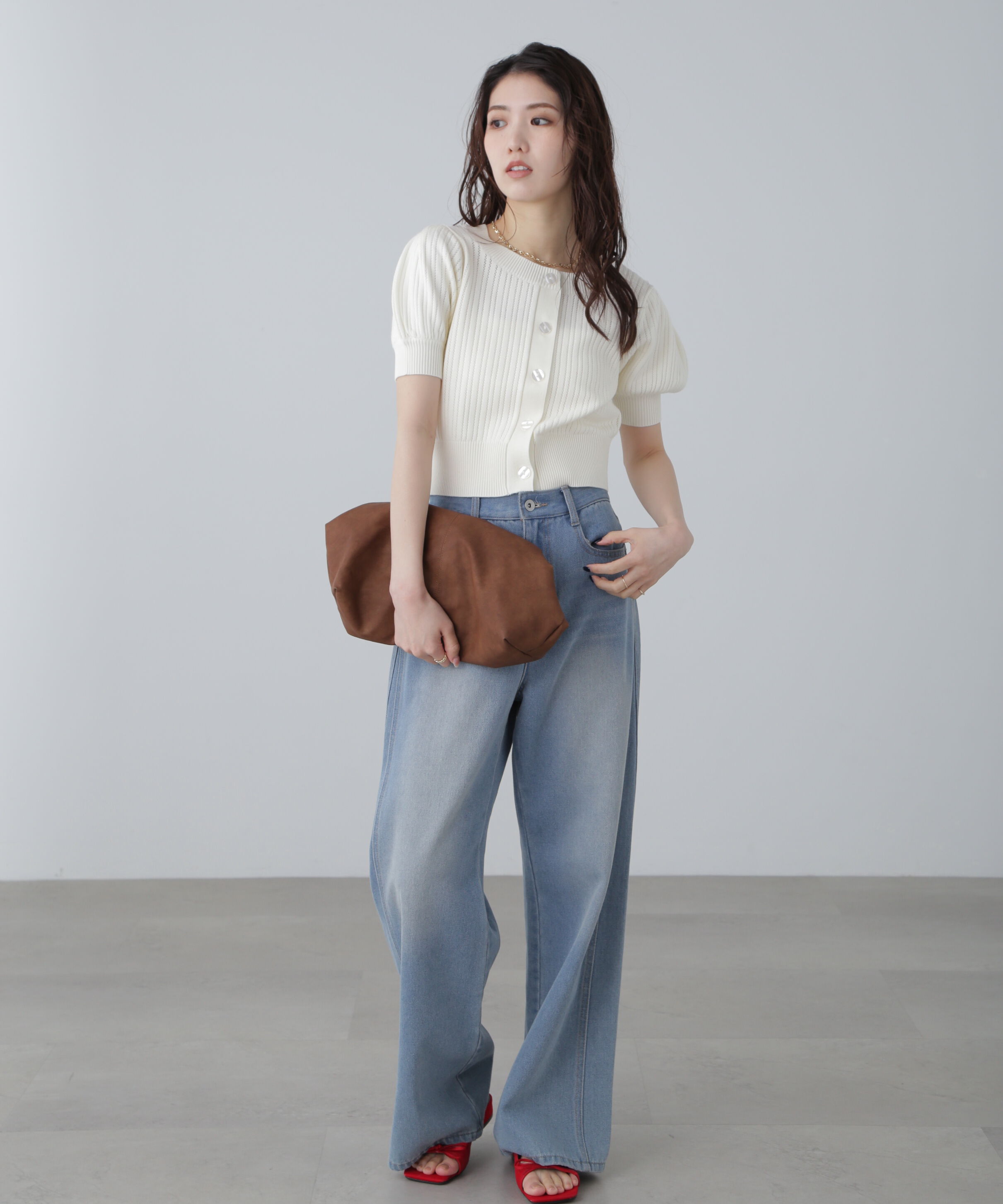  「透かし編み前後2wayカーディガン」|ニット・セーター|