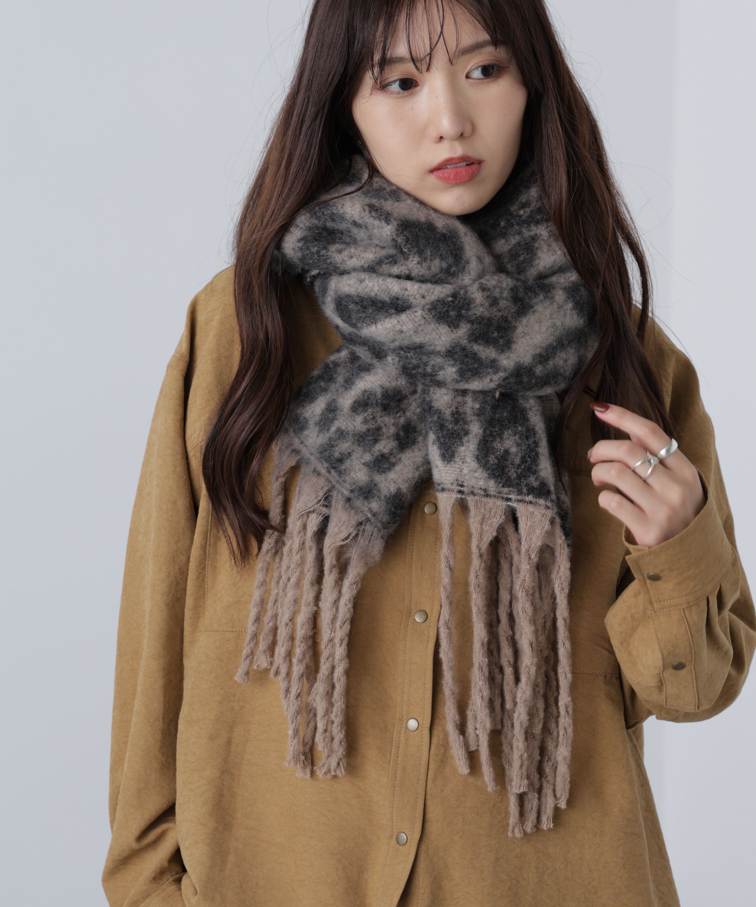  「ヒョウ柄大判ストール」|ソックス|