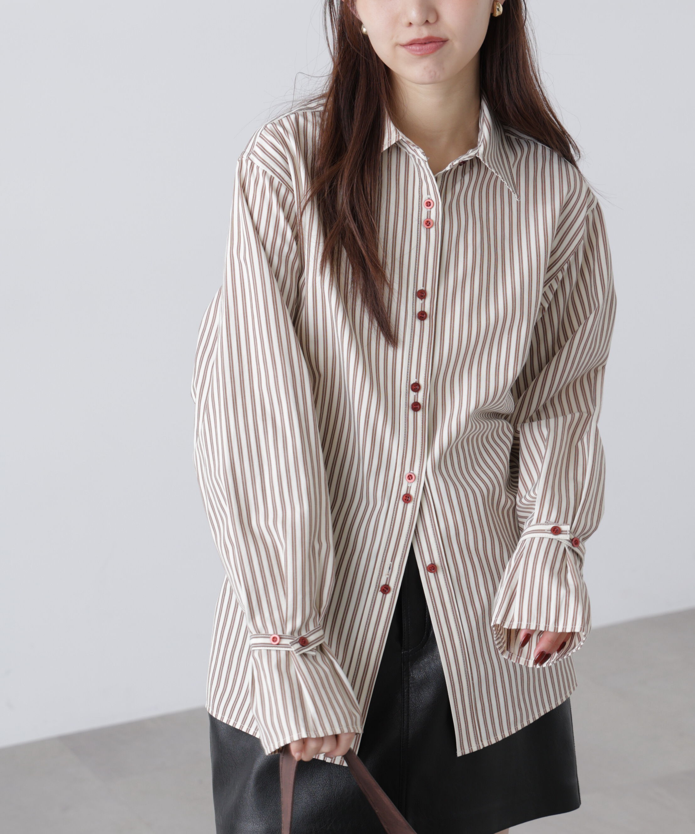  「ウエストシェイプレースアップシャツ」|シャツ・ブラウス|