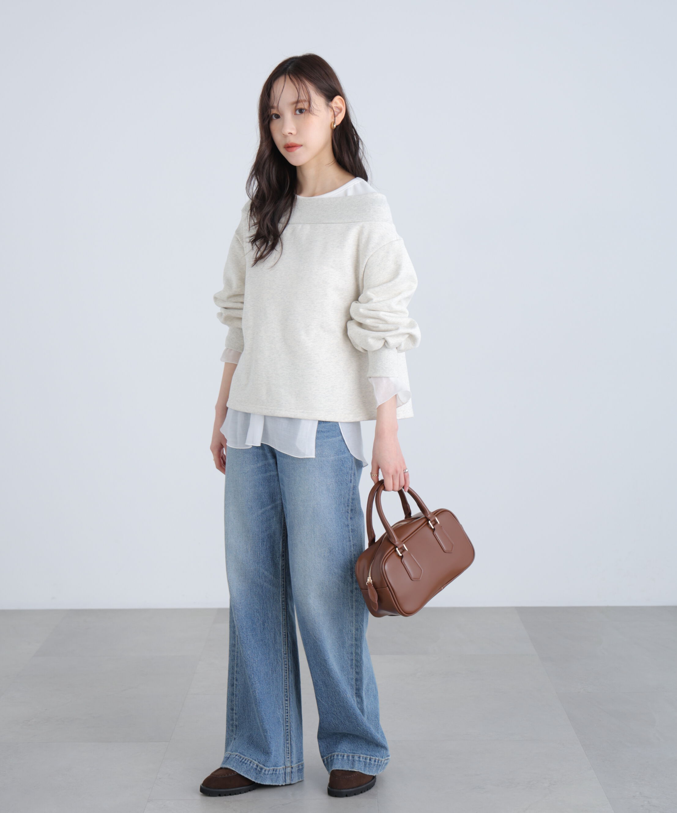  「袖バルーンオフショルZIPカットソー」|Tシャツ・カットソー|