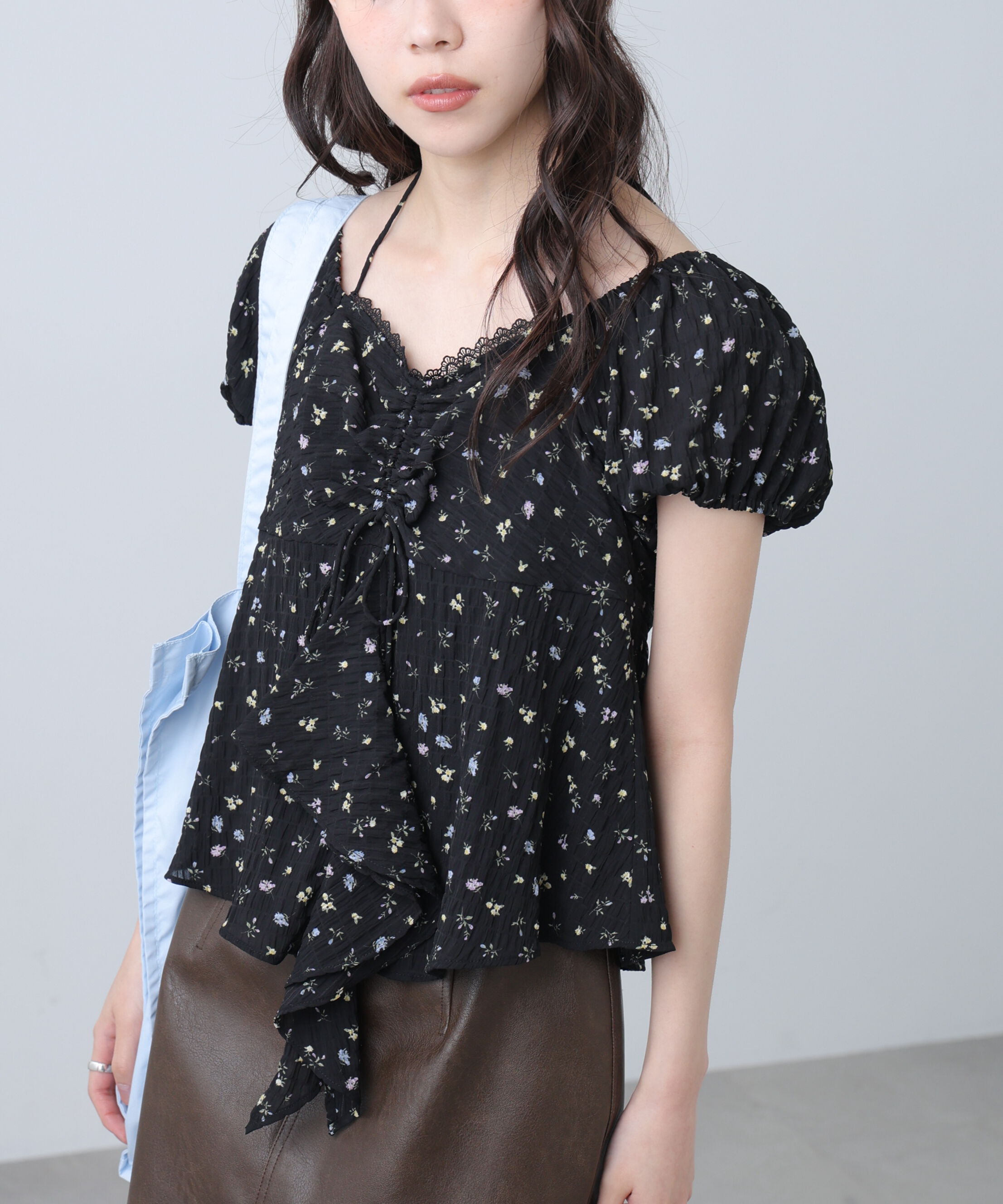  「フラワー2wayラッフルブラウス」|シャツ・ブラウス|