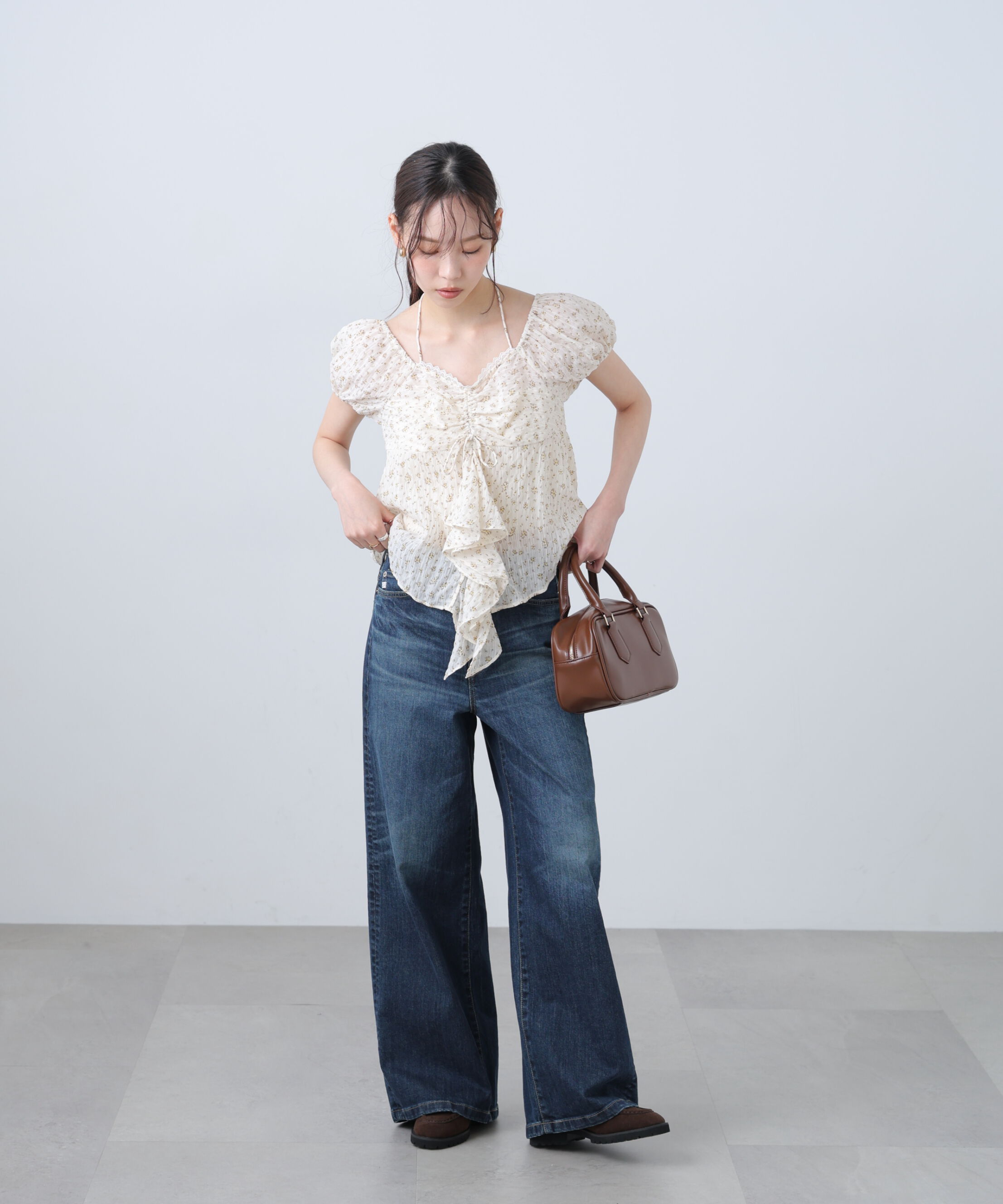  「フラワー2wayラッフルブラウス」|シャツ・ブラウス|