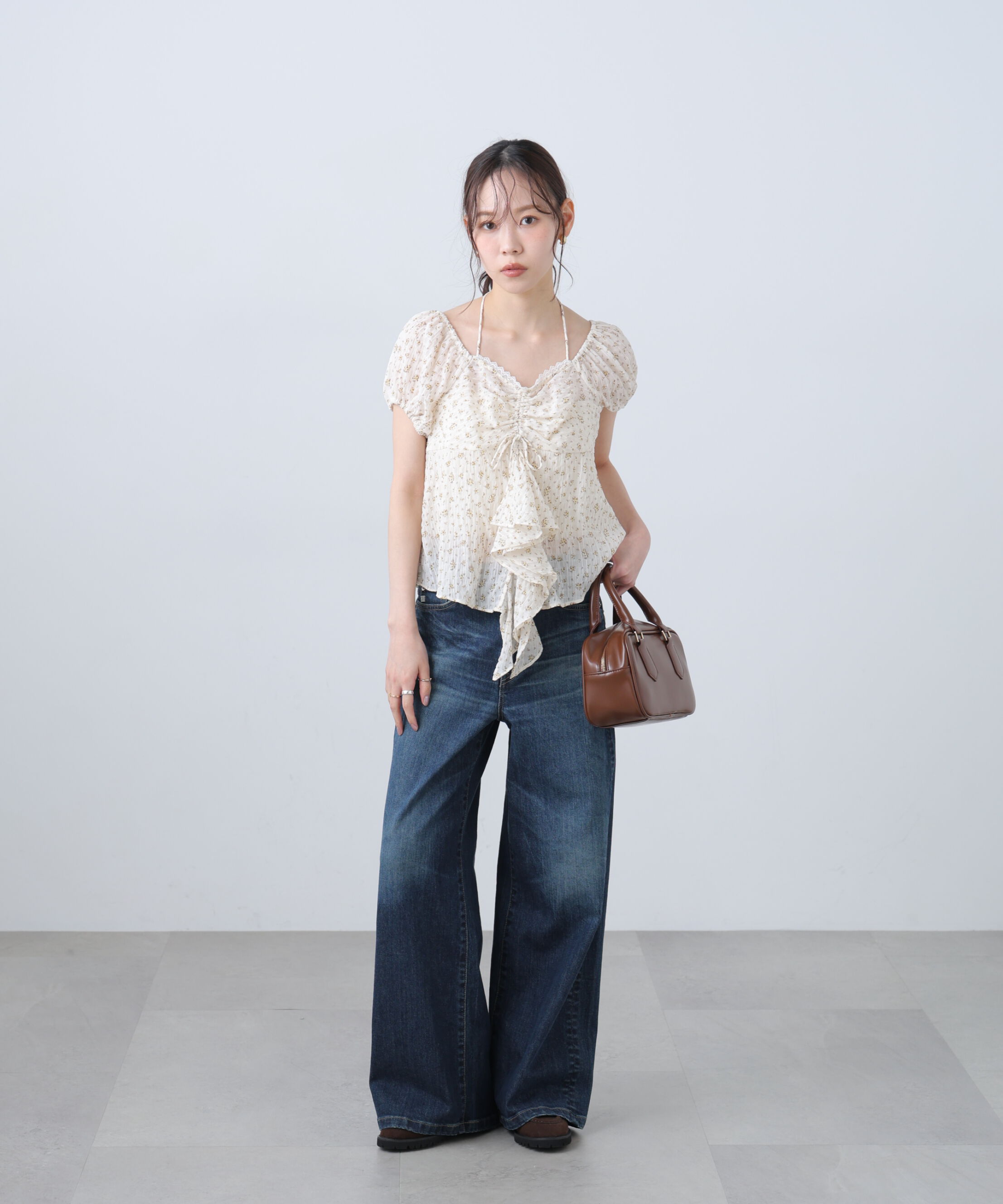  「フラワー2wayラッフルブラウス」|シャツ・ブラウス|